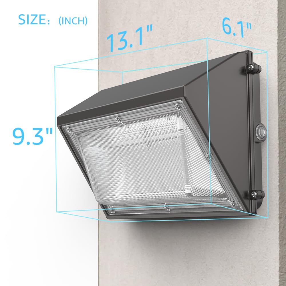 HYPERLITE LED Wall Pack Light 120W with Dusk-to-Dawn Photocell, Bronze, 4 Packs, ETL Listed, Ideal for Outdoor Security