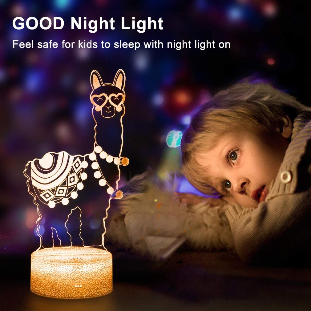 Alpaca Llama 3D Optical Illusion Lamp,16 Colors Change With Remote & Touch Control, Llama Night Light For Kids Bedroom Home Offi