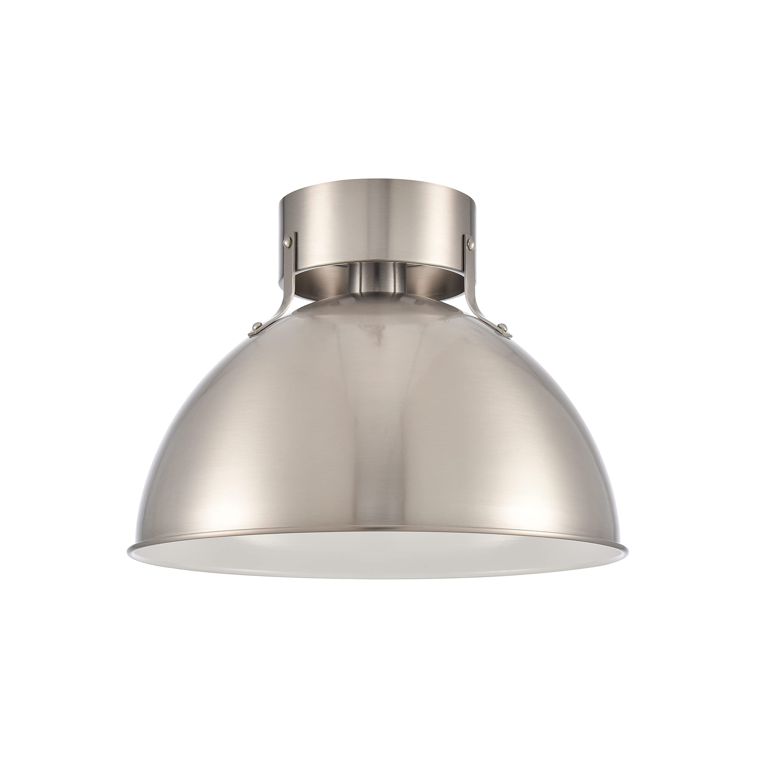 Elk Home 12" Zayne Semi Flush Mount Light - Matte White Metal Shade, Led & Dimmer Compatible