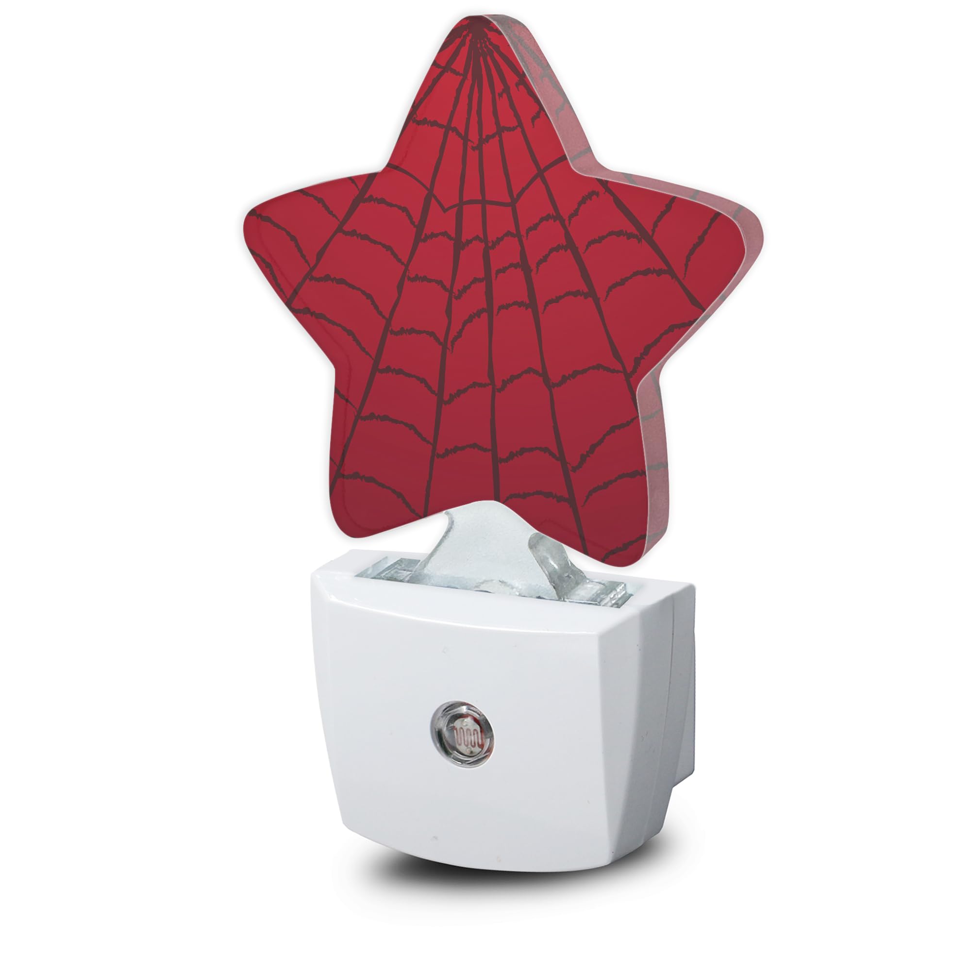 Losthll Red Spider Web Night Lights Plug into Wall with Dusk to Dawn Sensor,Lamp for Bedroom Bathroom Hallway Nightlight for Wom