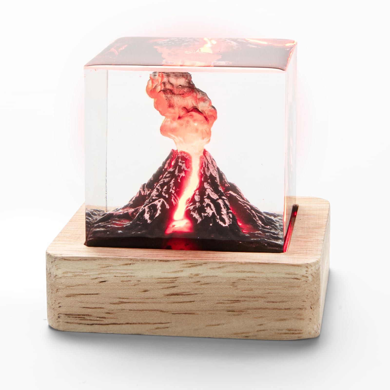 DAVID ROCCO Volcano Night Light Lava Lamp - 3D Mini Eruption Ornament, Diverse Colors, SGT-RNL, Creative Room Decor for All Ages