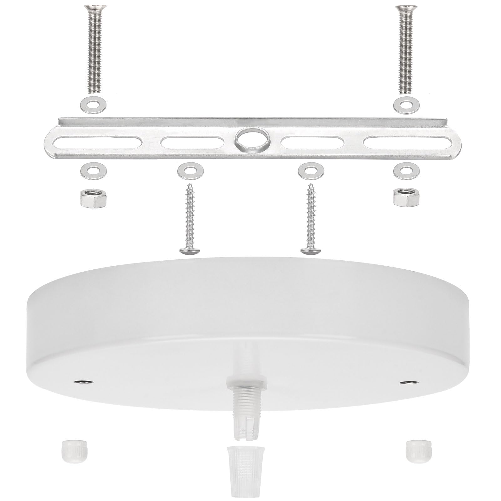 S SANGLE SOPFFY Pendant Light Canopy Kit, 5.8" White Cast Iron Ceiling Plate with Mounting Hardware, Model 00001
