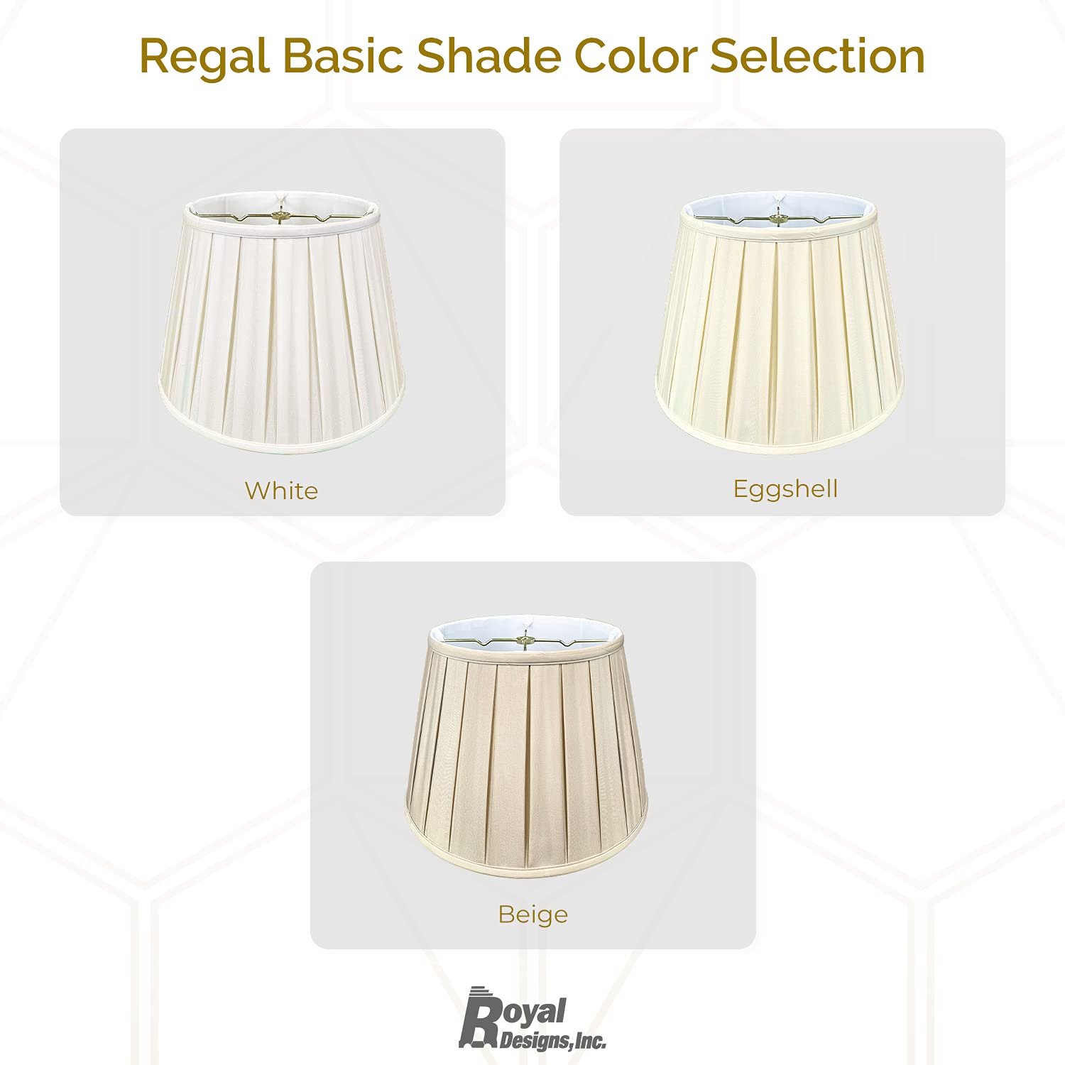 Royal Designs, Inc., Empire English Pleated Large Lamp Shade, Spider Fitter, Bso-724-16Wh, 10.5 X 16 X 11 In, White