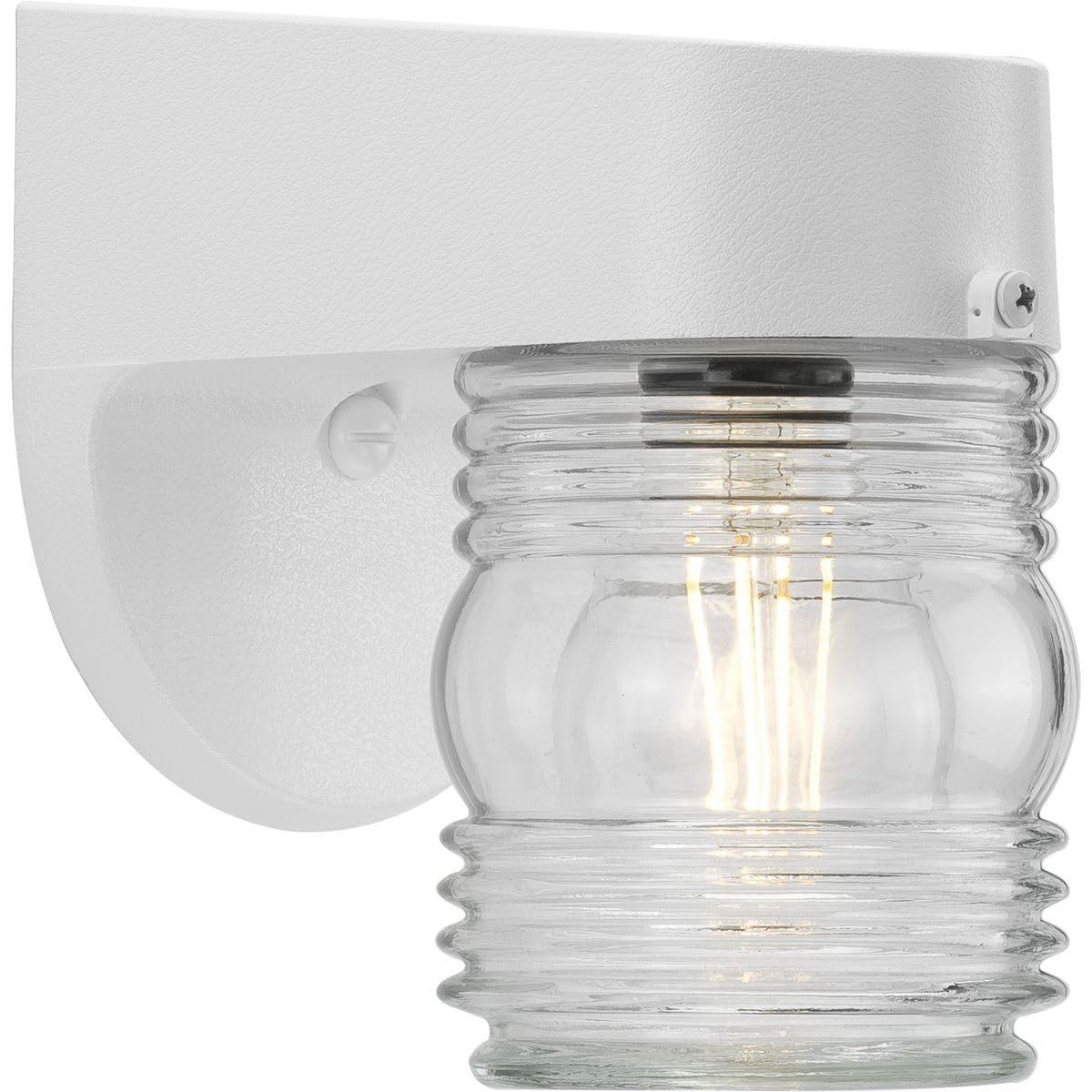 Polycarbonate Outdoor 1-Light Clear Glass Traditional Outdoor Wall Light White