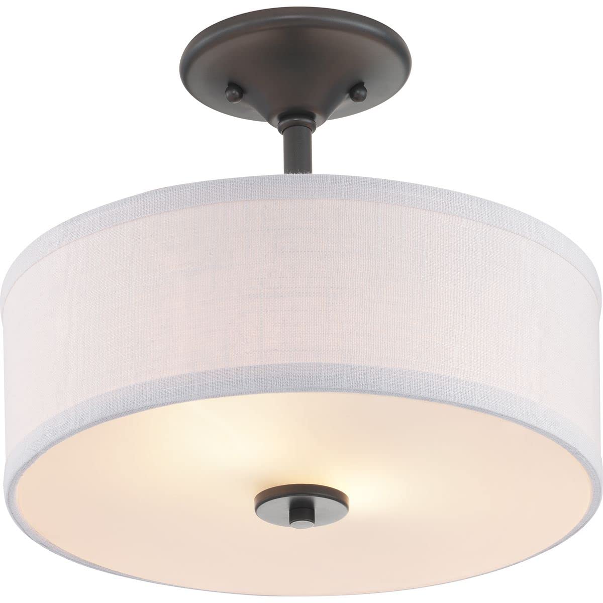 Progress Lighting Inspire Collection 13'' Two-Light Semi-Flush, 10.13X13.00X13.00, Black