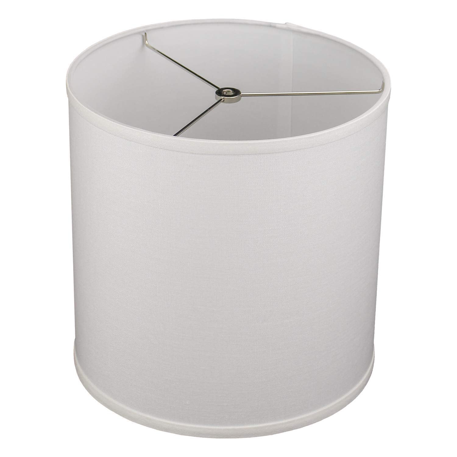 FenchelShades.com Cylinder Drum Lampshade, 12in Top & Bottom Diameter, 12in Height, Fabric, Designer Off White, Model 12-12-12-W-DL-O