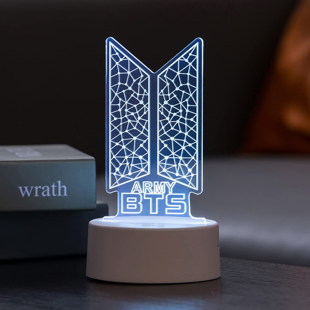 YANENG LED Acrylic Night Light - 7 Color Touch, Model TS-LED-002, Perfect for Bedroom Decoration and Gifts for Kpop Fans