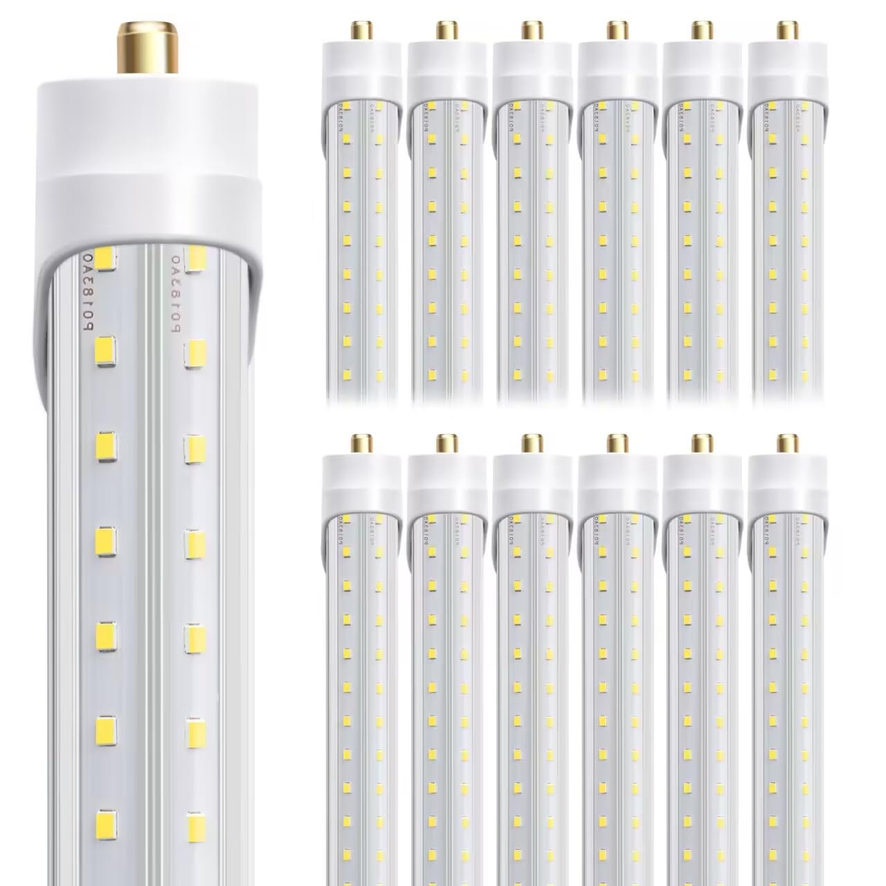 Onlylux 8Ft Led Bulbs, 8 Foot Led Shop Light Bulb 72W 6000K 10000Lm, Super Bright,T8 T10 T12 V Shape Fa8 Lights, Clear Cover, F9