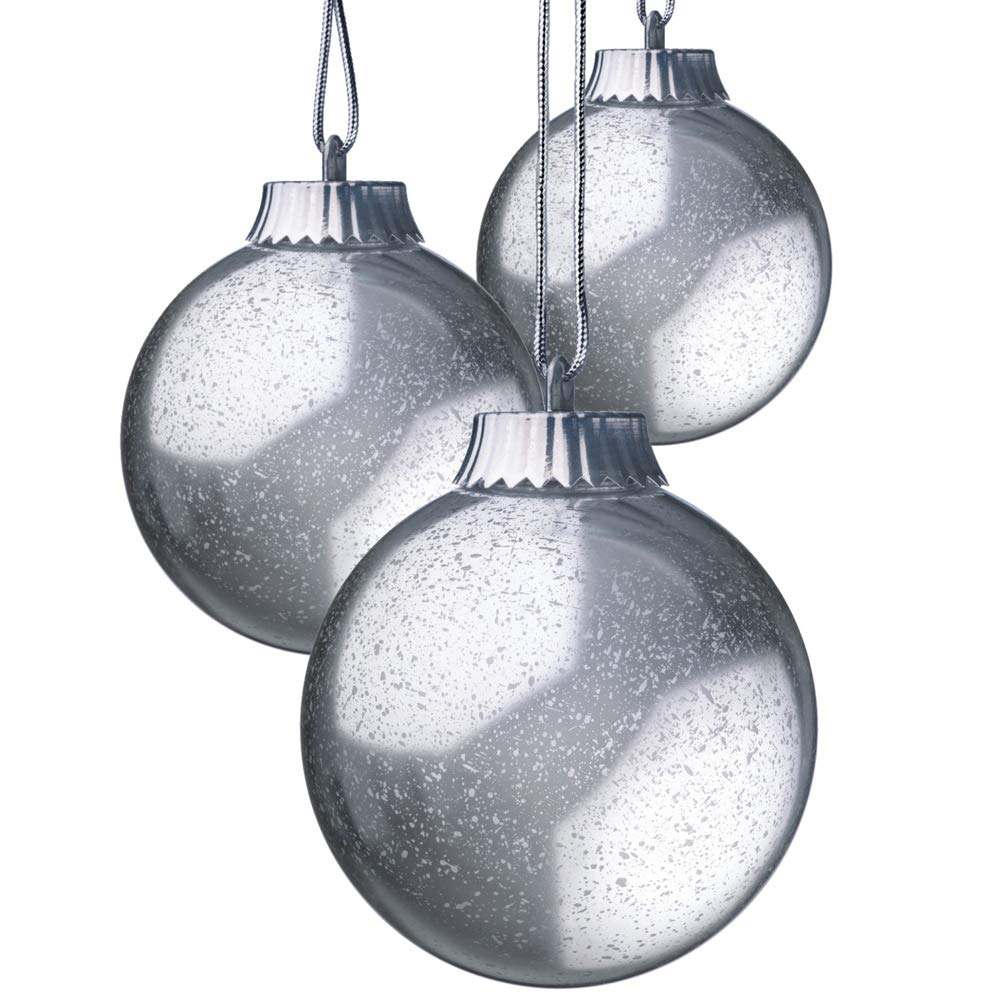 Xodus Innovations WP540-3 Outdoor LED Ornament, Battery Powered Pulsing Globe Sphere Lights with Dusk Sensor (Pack of 3) (Silver