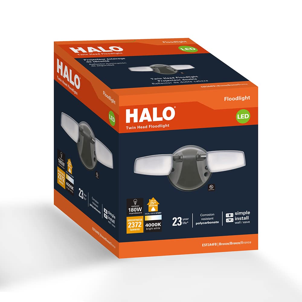 Halo Outdoor Led Flood & Security Light 2372 Lumens Bronze