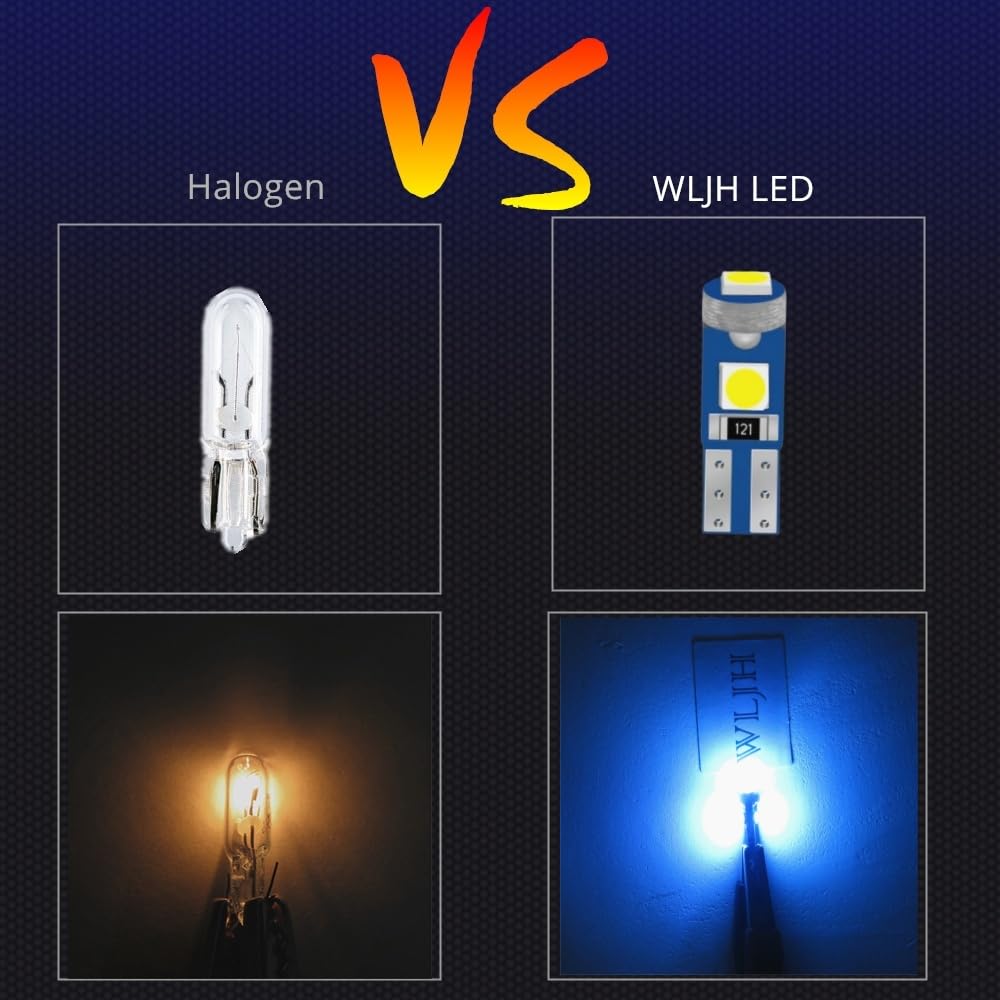 Wljh 74 Led Bulb Dash Lights 3Smd Super Bright T5 2721 37 286 Wedge Pc74 Twist Socket Automotive Instrument Panel Gauge Light Ki