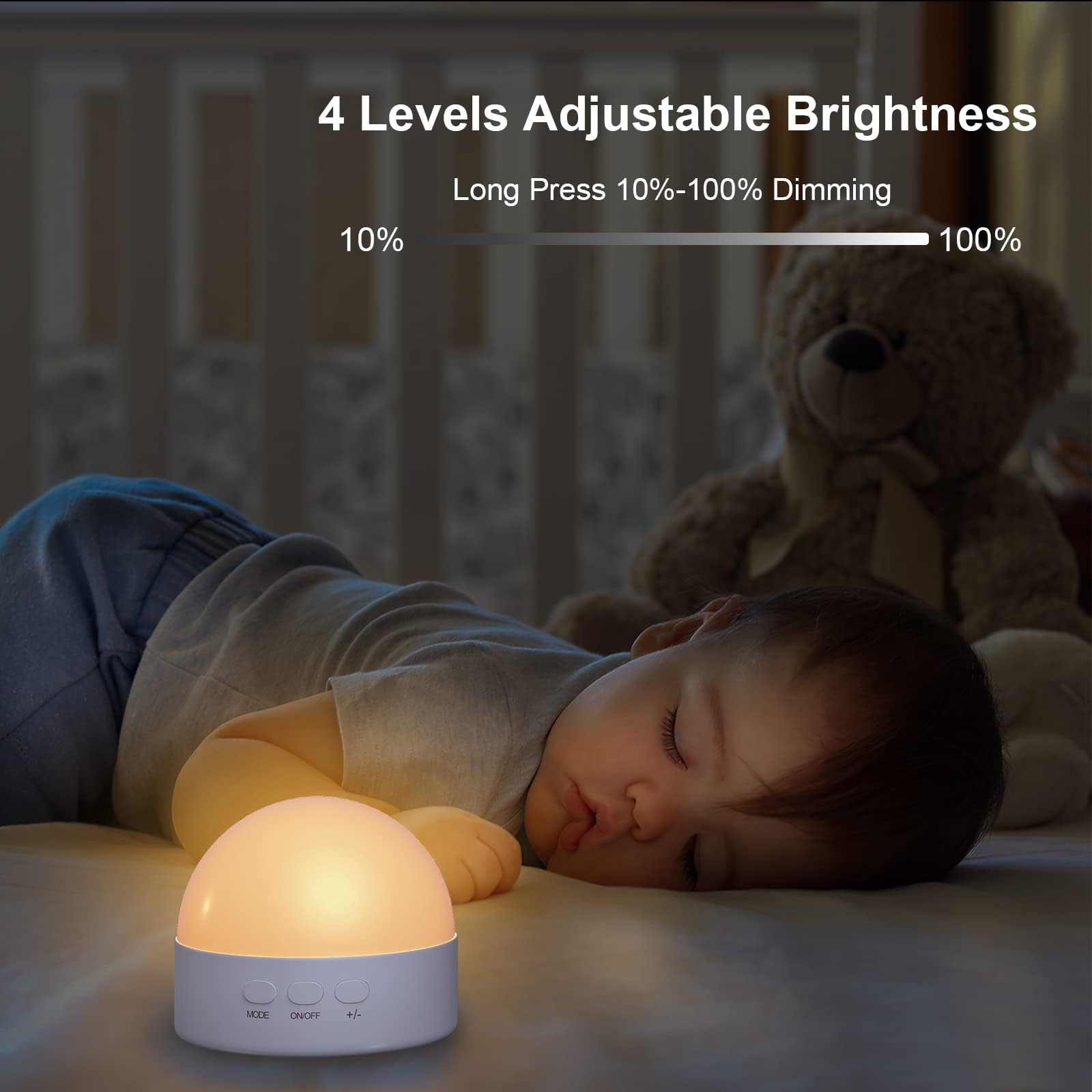 Kintion Portable LED Night Light, Dimmable 6-Color, Soft Eye-Caring, Model CL-XY11, White, 1 PCS