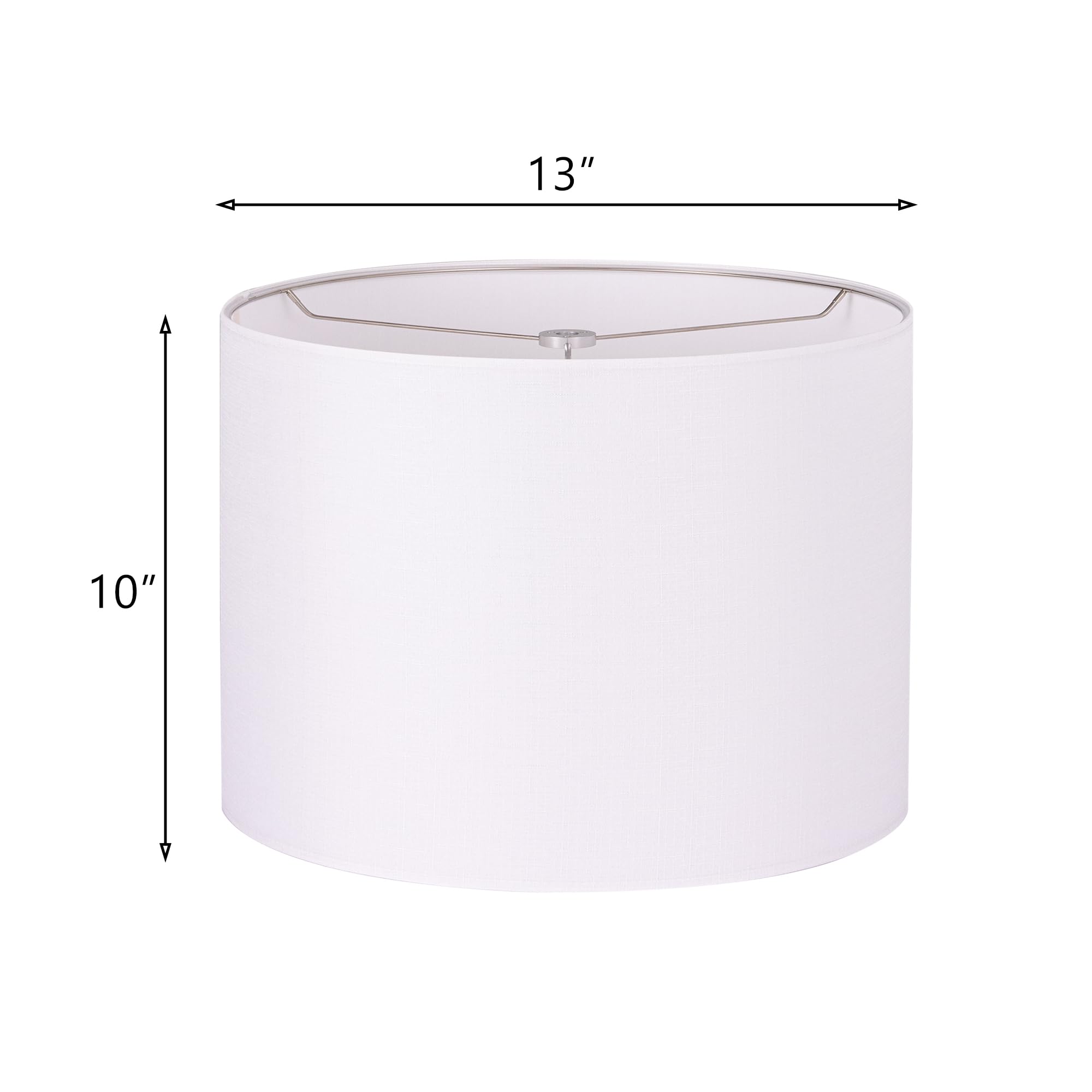 Wellmet Fabric Drum Lampshade, 13"x13"x10", Off White, Assembly Required, Model DS-TLS, Modern Classic Style, Spider Fitter