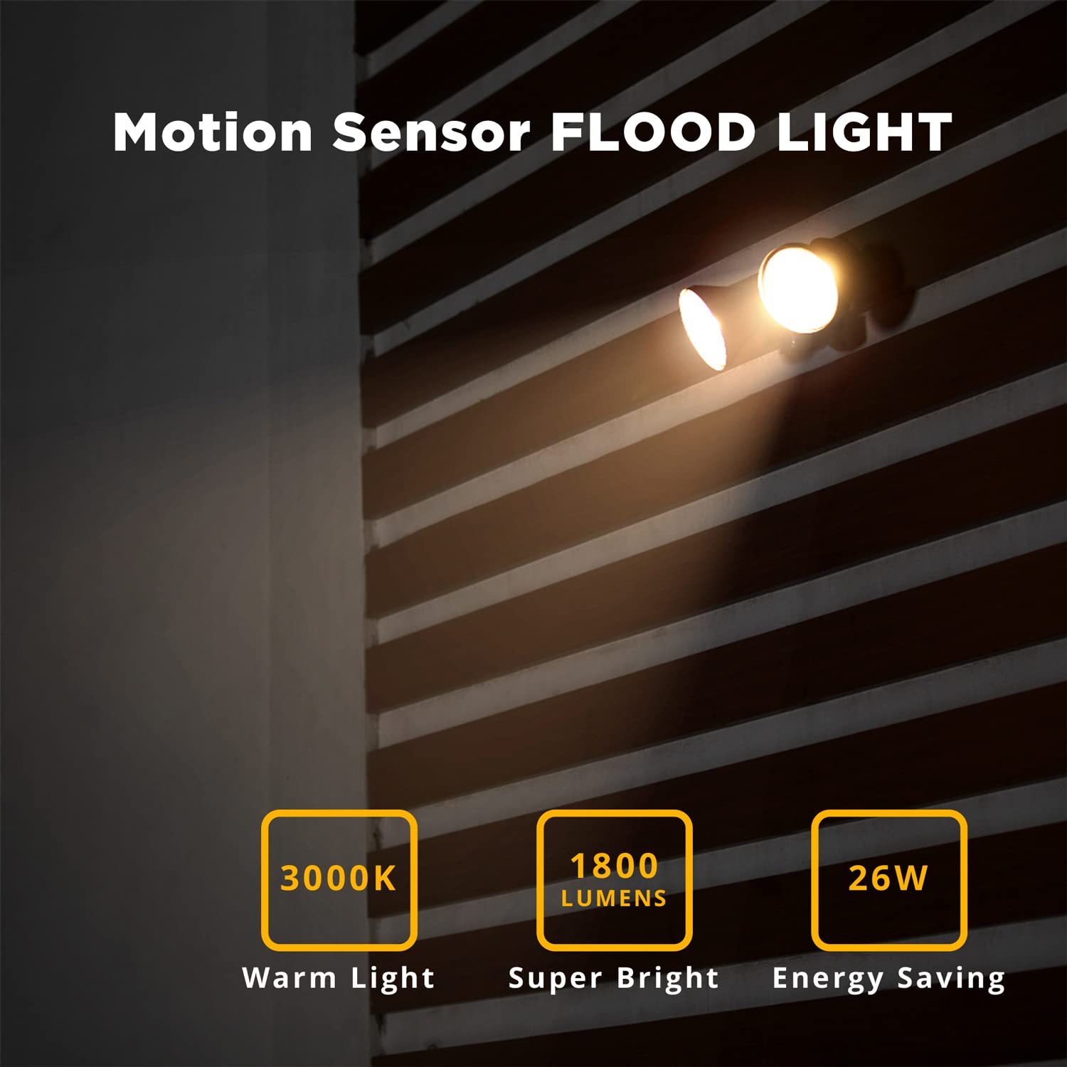 LUTEC LED Motion Sensor Light, Dual-Head, 1800LM, Waterproof, Bronze, AL+PC, 2 Bulbs Included
