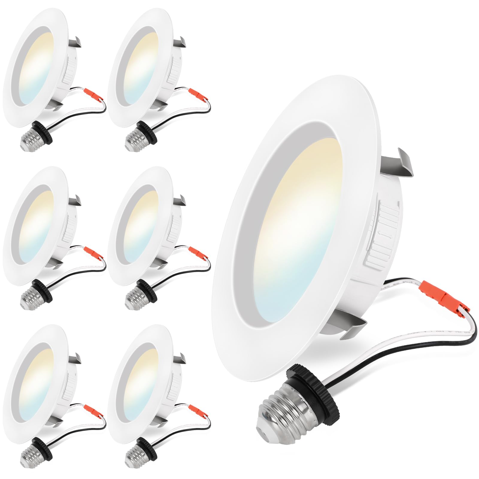 Energetic 4 Inch 5CCT Recessed Lighting, LED Can Lights for Ceiling, Dimmable Downlight, 5.4W, Equivalent 45W, 2700K/3000K/4000K