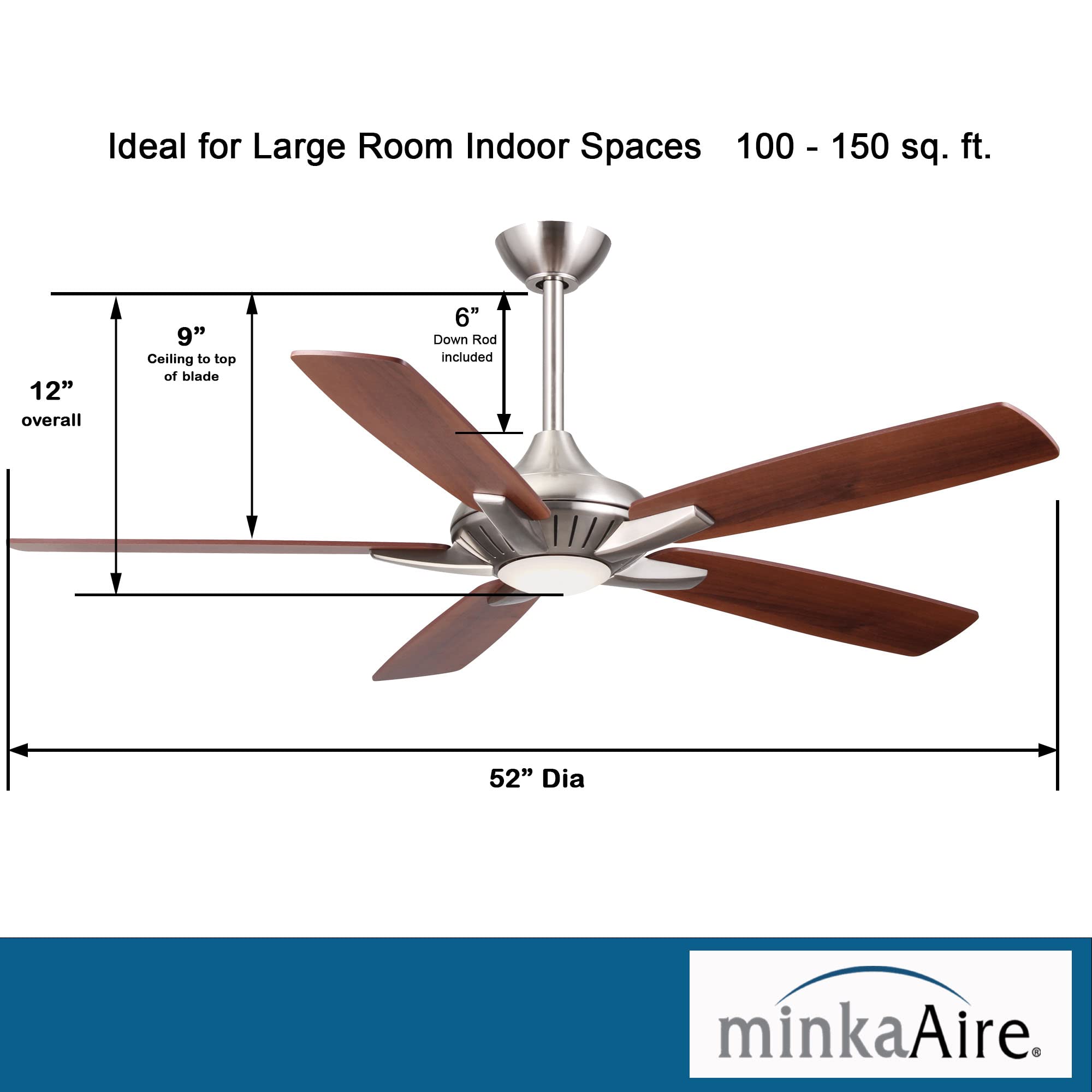 Minka-Aire F1000-Bn, Dyno, 52'' Ceiling Fan, Brushed Nickel