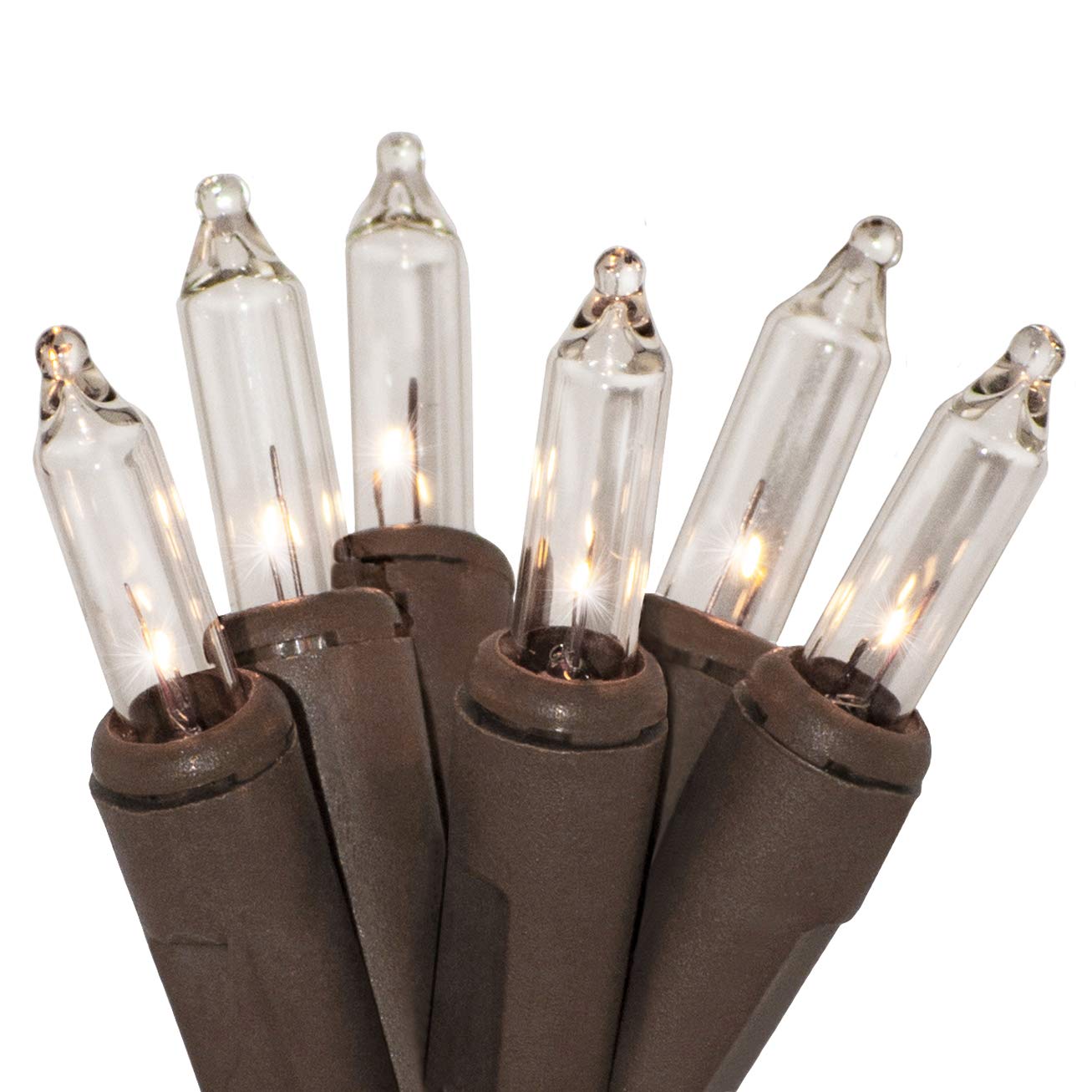 612 Vermont Mini Christmas String Lights, 9ft Lighted Length, Brown Wire, UL Approved, Model LHS35-1(0.13)