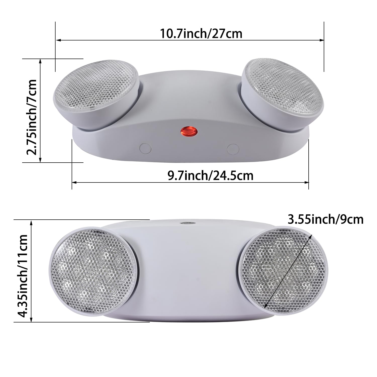 Apmeetlux Led Emergency Lights With Battery Backup Commercial Emergency Light Fixtures For Business Home Power Failure Outage Emergency Exit Sign Lighting With Plug In Cord Ac85-277V 200Lm 4Hours