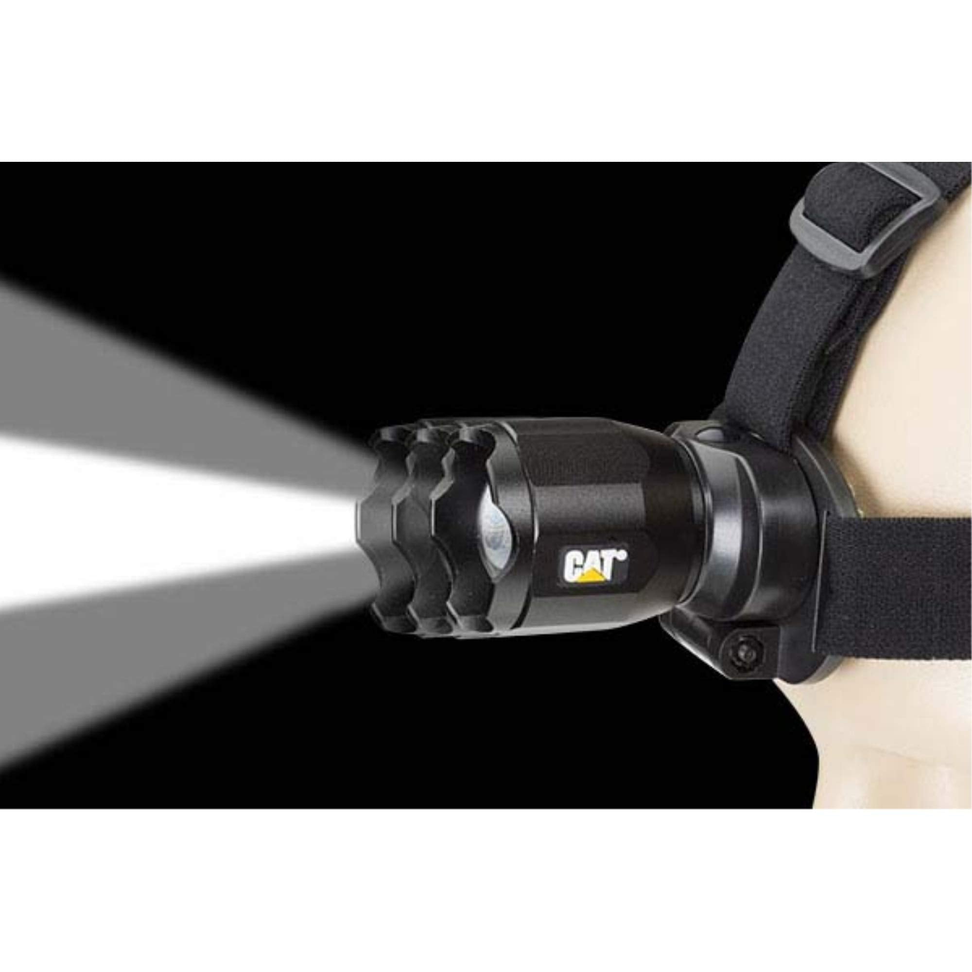 Cat 220 Lumen Led Headlamp, Adjustable Angle, Focusing Beam, Black, Aluminum
