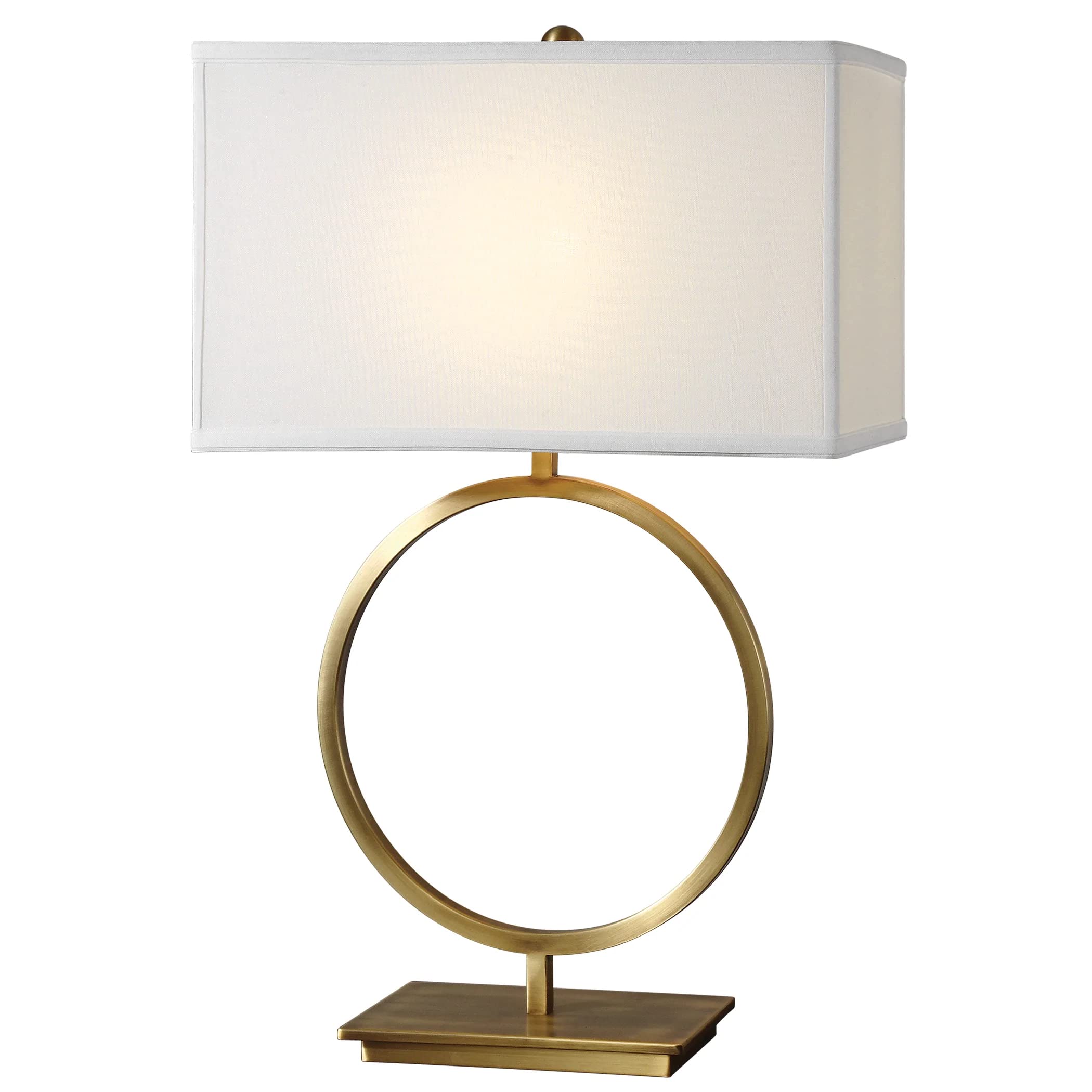 Uttermost 1 Light Table Lamp - Plated Brushed Brass - 28.8in L x 18.5in W x 9.5in D - Model 26559-