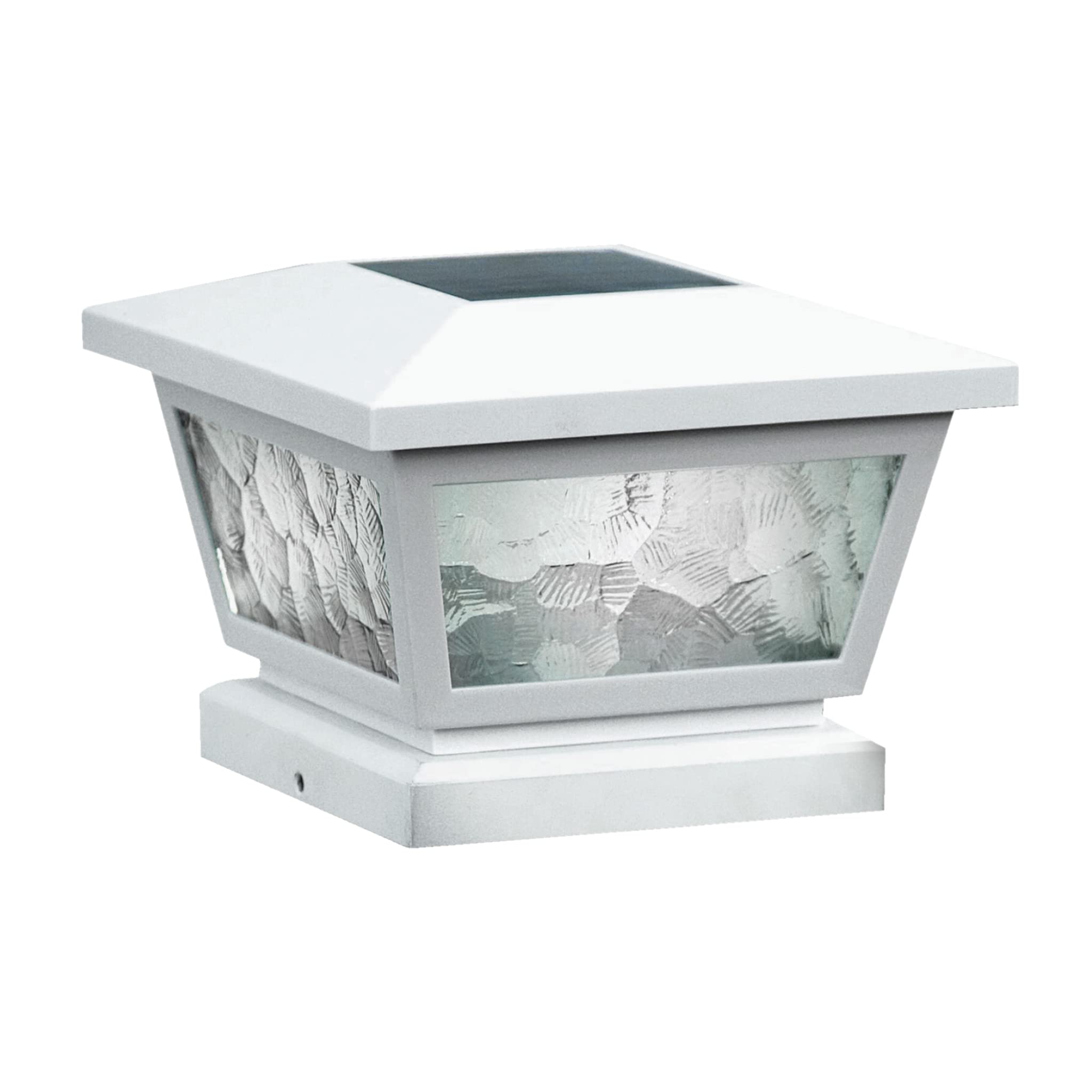 Classy Caps FS100W Fairmont Solar Post Cap, 5in x 5in, White, Acrylonitrile Butadiene Styrene Material