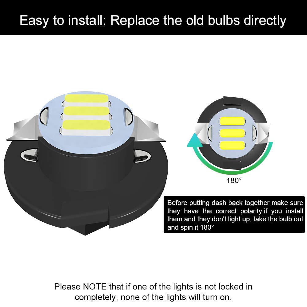 Roccs Instrument Gauge Cluster Speedometer Led Light Bulbs For 2002 2003 2004 2005 2006 Ram 1500 2500 3500, B8.4D White Lights