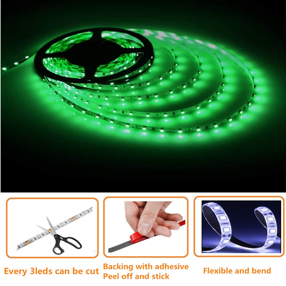 HOKIION Pontoon LED Boat Lights, 12V 20FT Waterproof Strip, Green, Model HK3273TEJFRHD, Interior Deck Lighting for Night Fishing