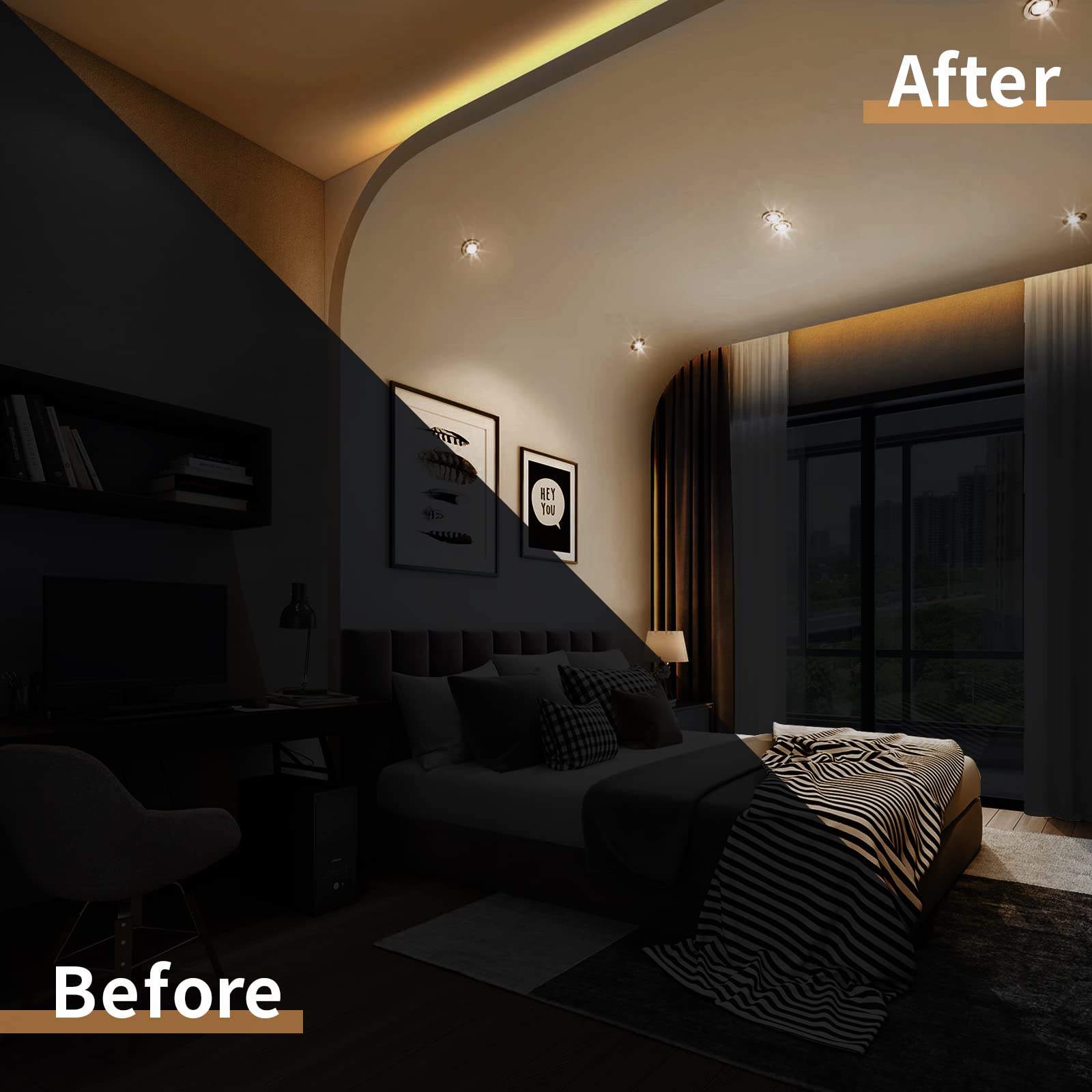 Owofydr 2Pcs/32.8Ft/10M/Warm White Led Strip Lights - Flexible And Waterproof Neon Rope Light With Installation Accessories For