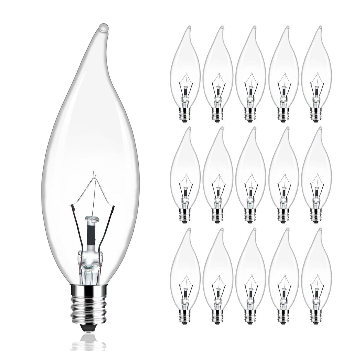 Brtstiun Candle Light Bulb E12 Ca10 25W Chandelier Light Bulbs 240 Lumen Dimmable 2500K Small Bulbs 20 Pack For Pendants Ceiling