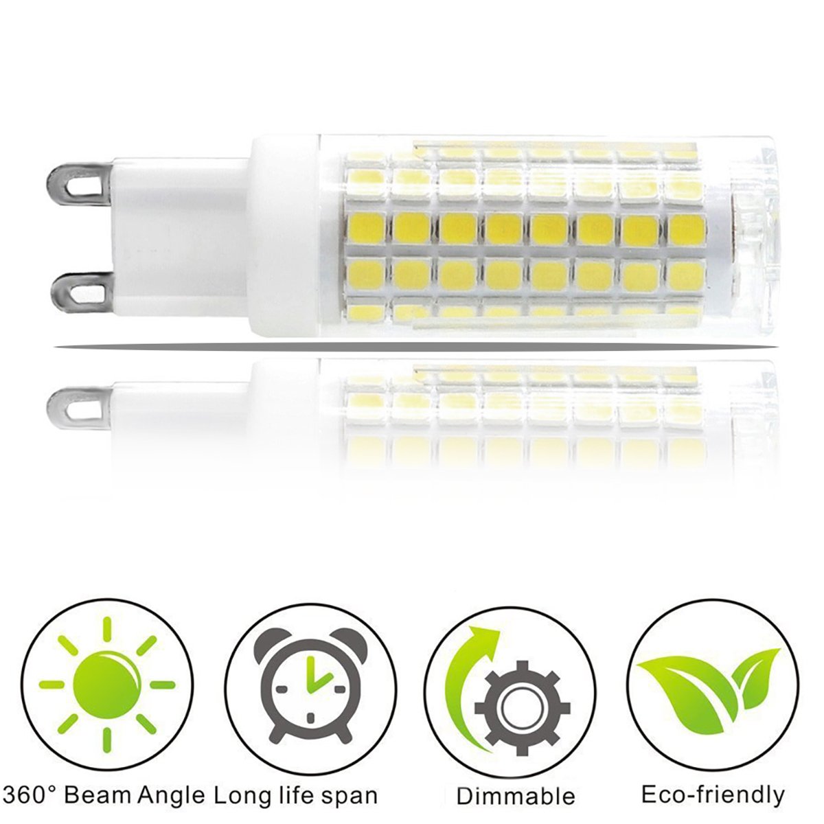 Xrzt G9 Led Bulbs T4 Bi-Pin Base, 6000K Daylight White Light Dimmable Chandelier Light Bulb For Home Lighting Indoor Decoration,