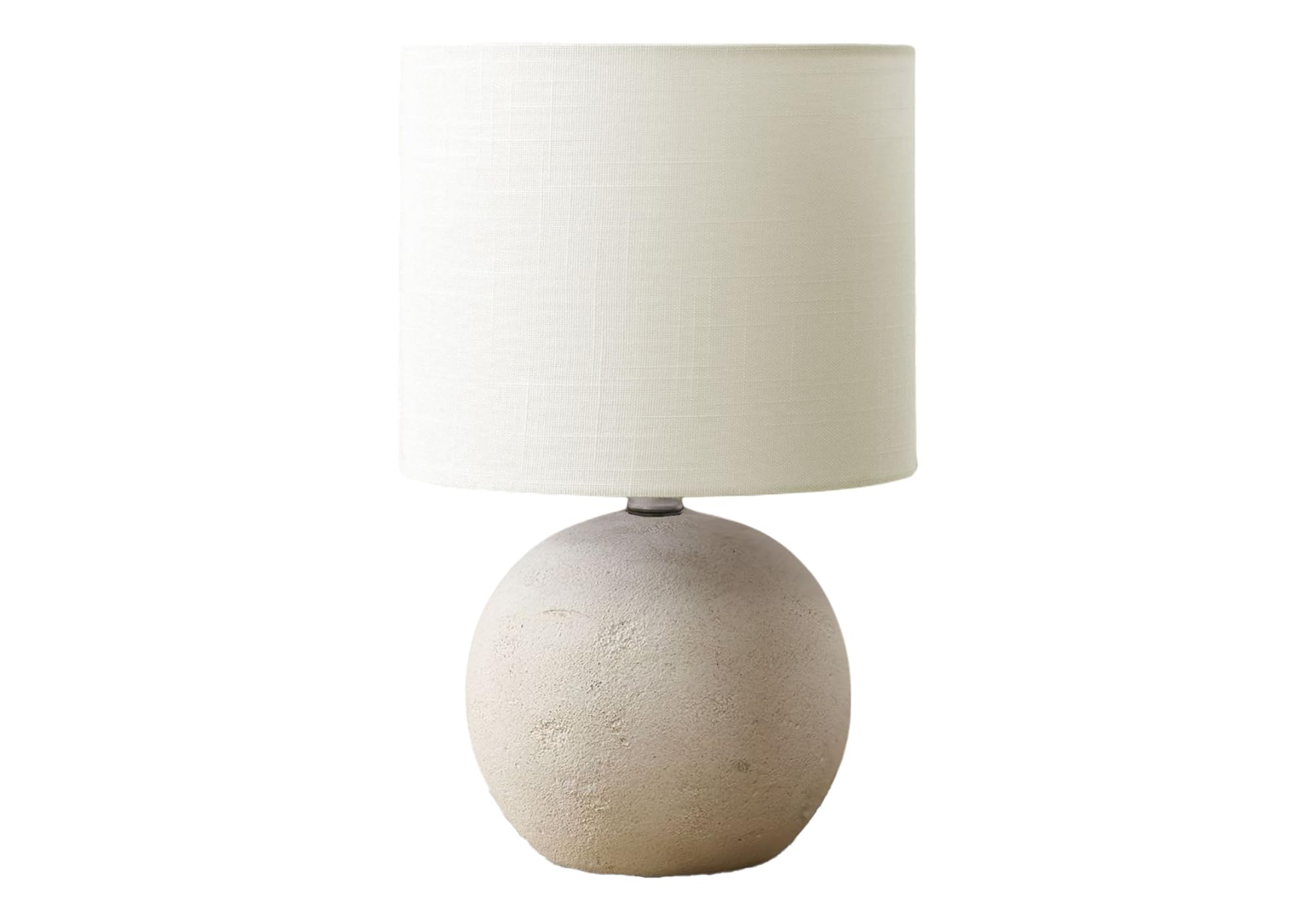 Monarch Specialties Table Lamp, 16inH, Ivory Concrete with Ivory/Cream Shade, Model I 9851