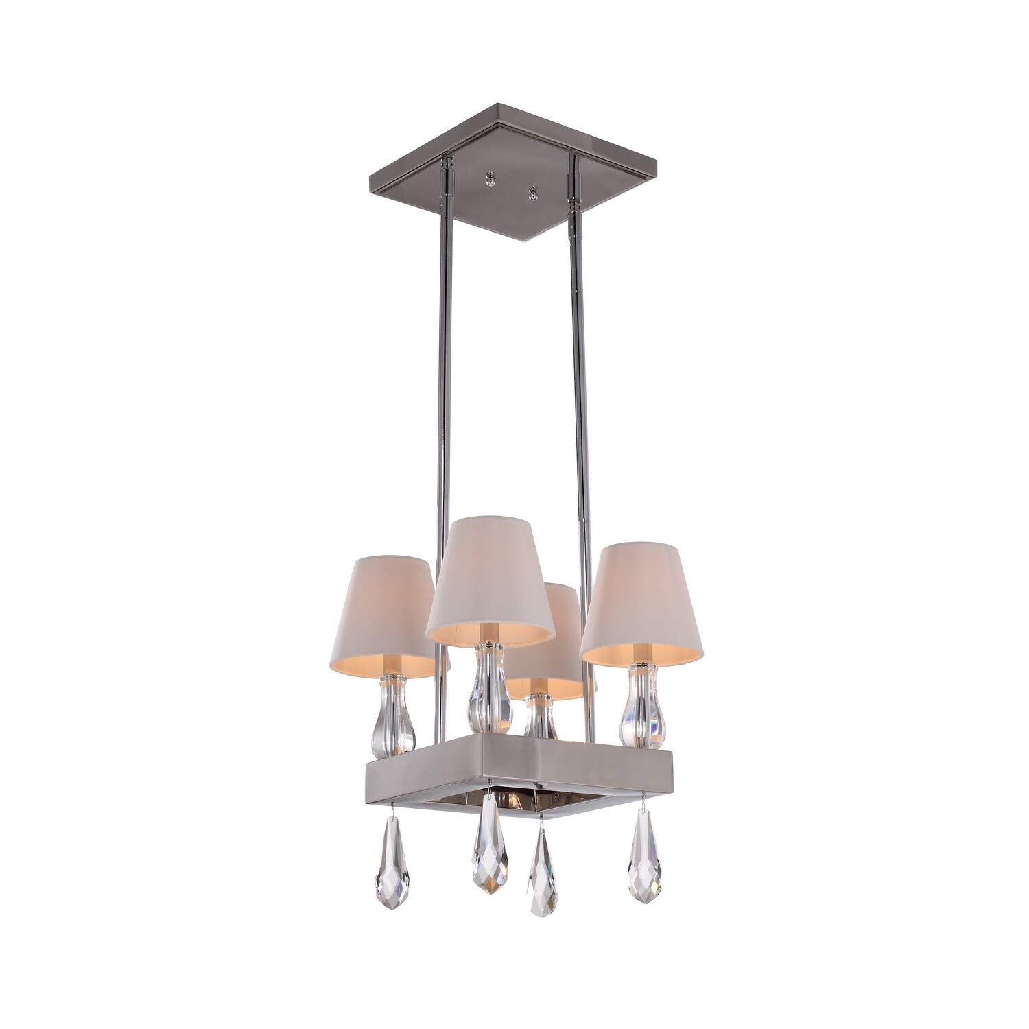 Zeev Lighting Sophia Mini Chandelier, Chrome, 14&quot;X14&quot;X49.75&quot;, Stylish Modern Lighting