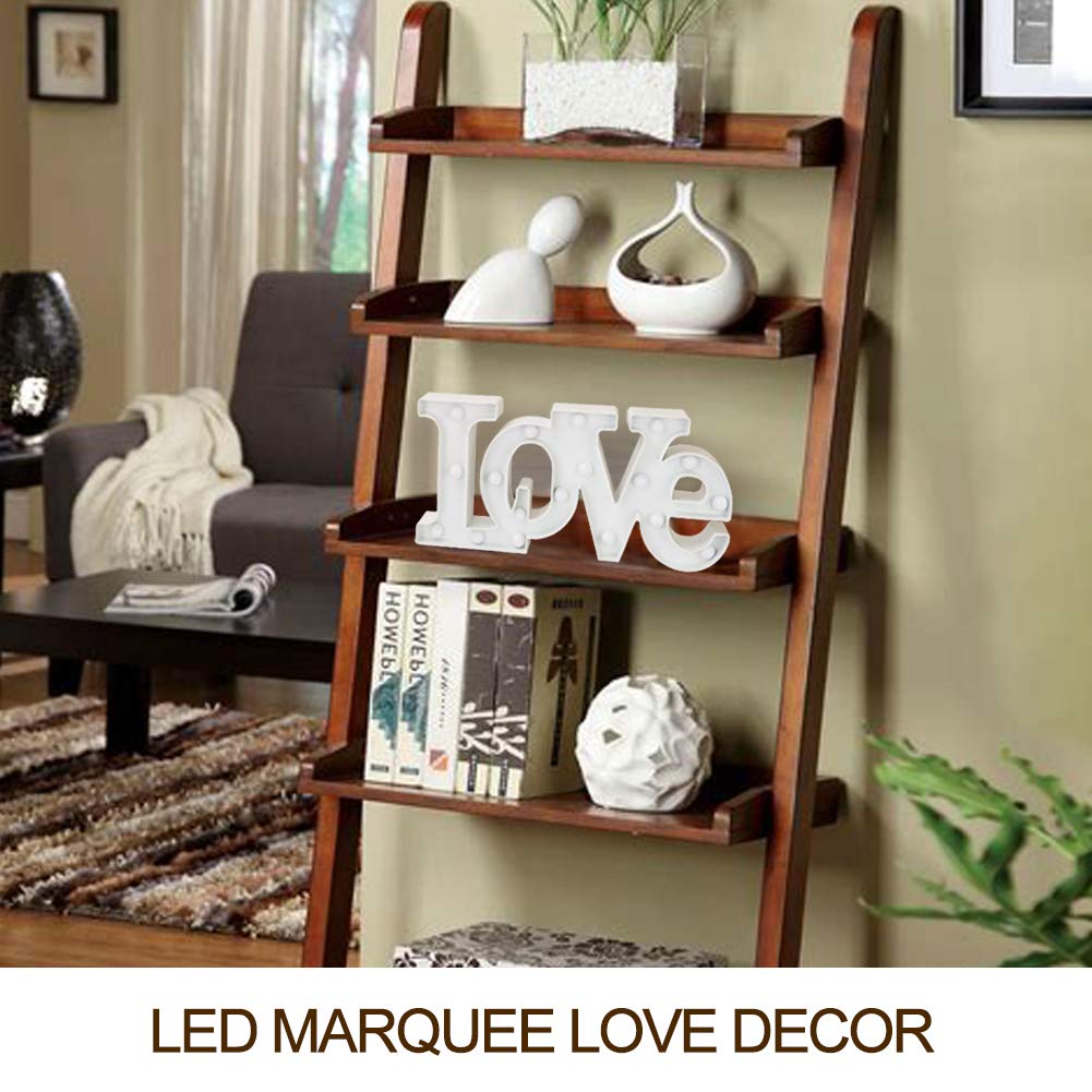 Bright Zeal LED Marquee Letters - 16" x 7" White LOVE Sign - 18 Bulbs, 6hr Timer - Perfect for Bedroom, Wedding, Valentine's Day Decor