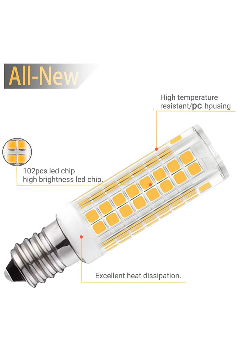Huimeiia 2Pcs E14 Base Led E14 European Base Bulb 7W Equivalent 70W Incandescent Bulb Ac110-130V For Cooker Hood Daylight White