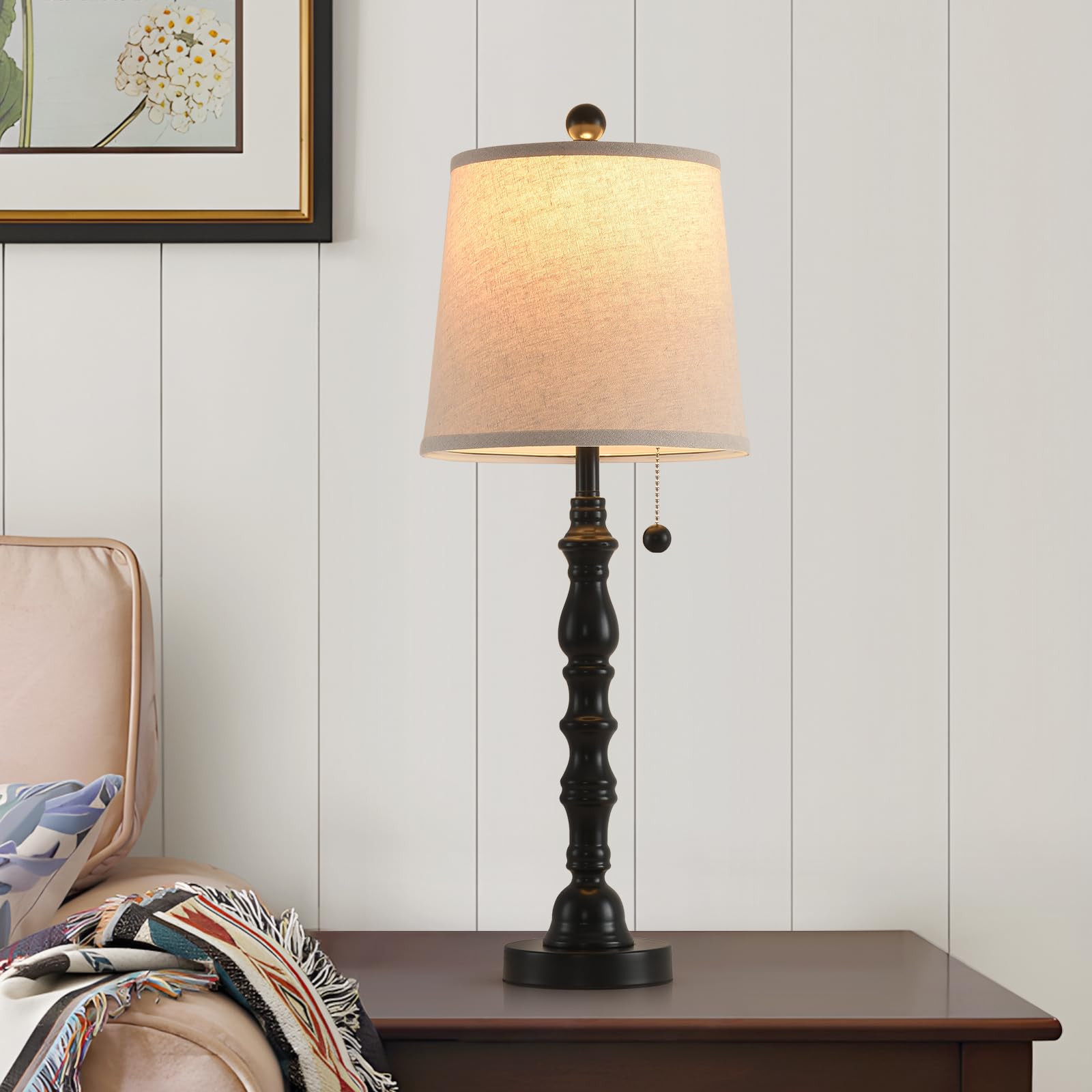 Lamps Set Of 2 Modern Farmhouse Table Lamp Bedside Reading Lights Living Room End Tables Set Lamp For Night Stands Bedroom Night