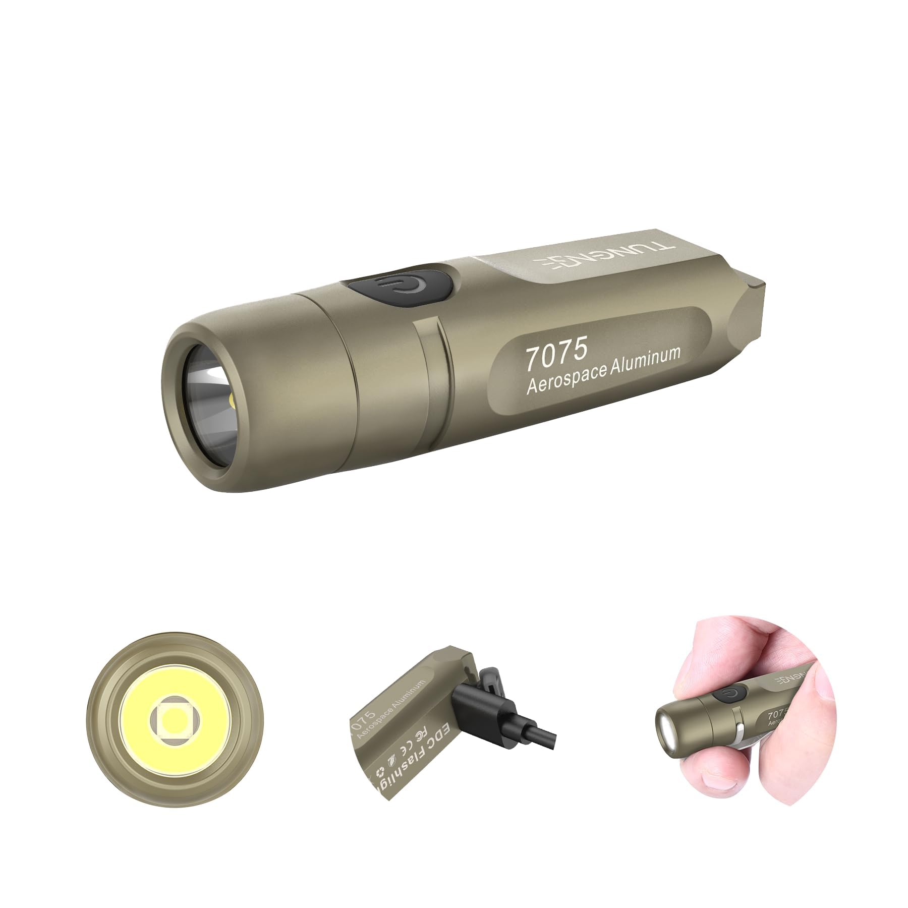 TUNENGE S15 Rechargeable Keychain Flashlight,650 High Lumen EDC Flashlight,Super Bright LED Mini Flashlight Be Suitable for Camp