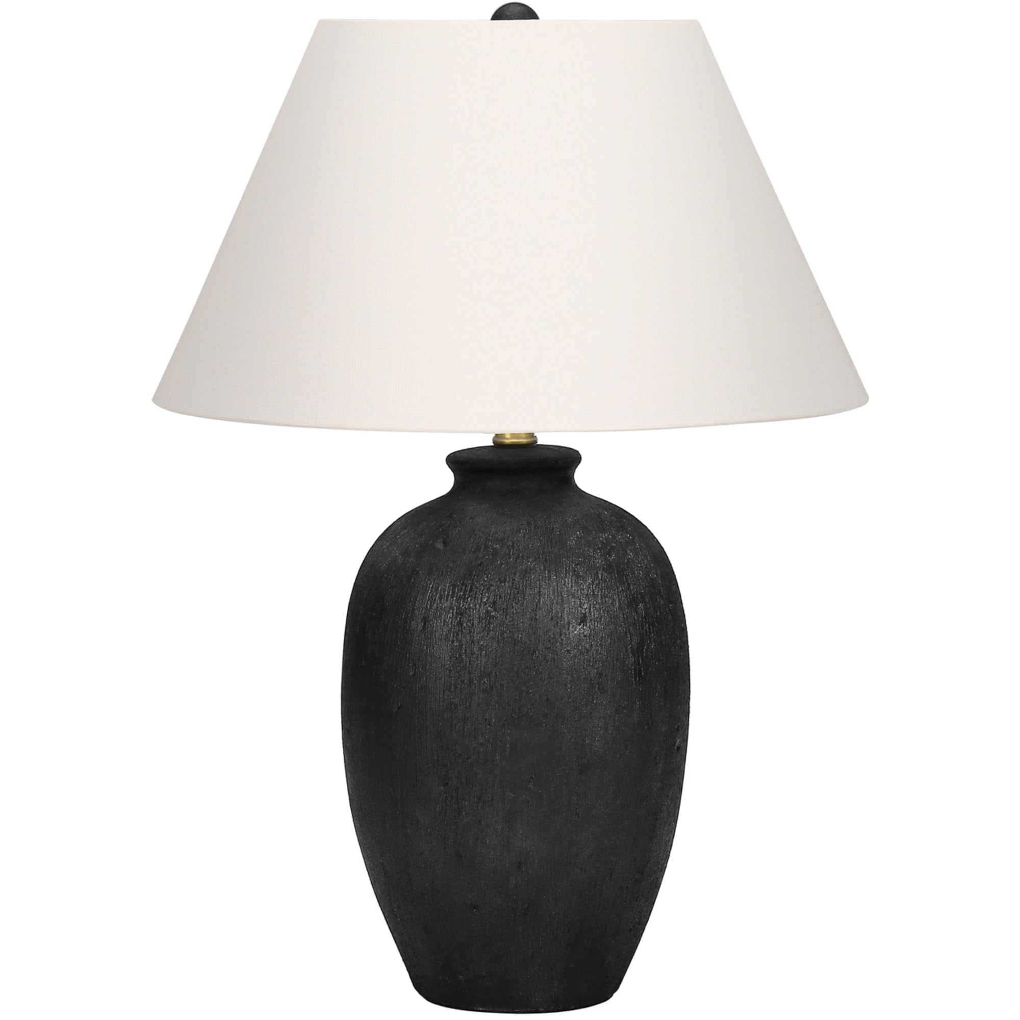 Monarch Specialties 9721 Lightingtable Lamp, Black Ceramic, Ivory/Cream Shade, Modern Lighting-24 H Table, 17&quot; L X 17&quot; W X 24&quot; H