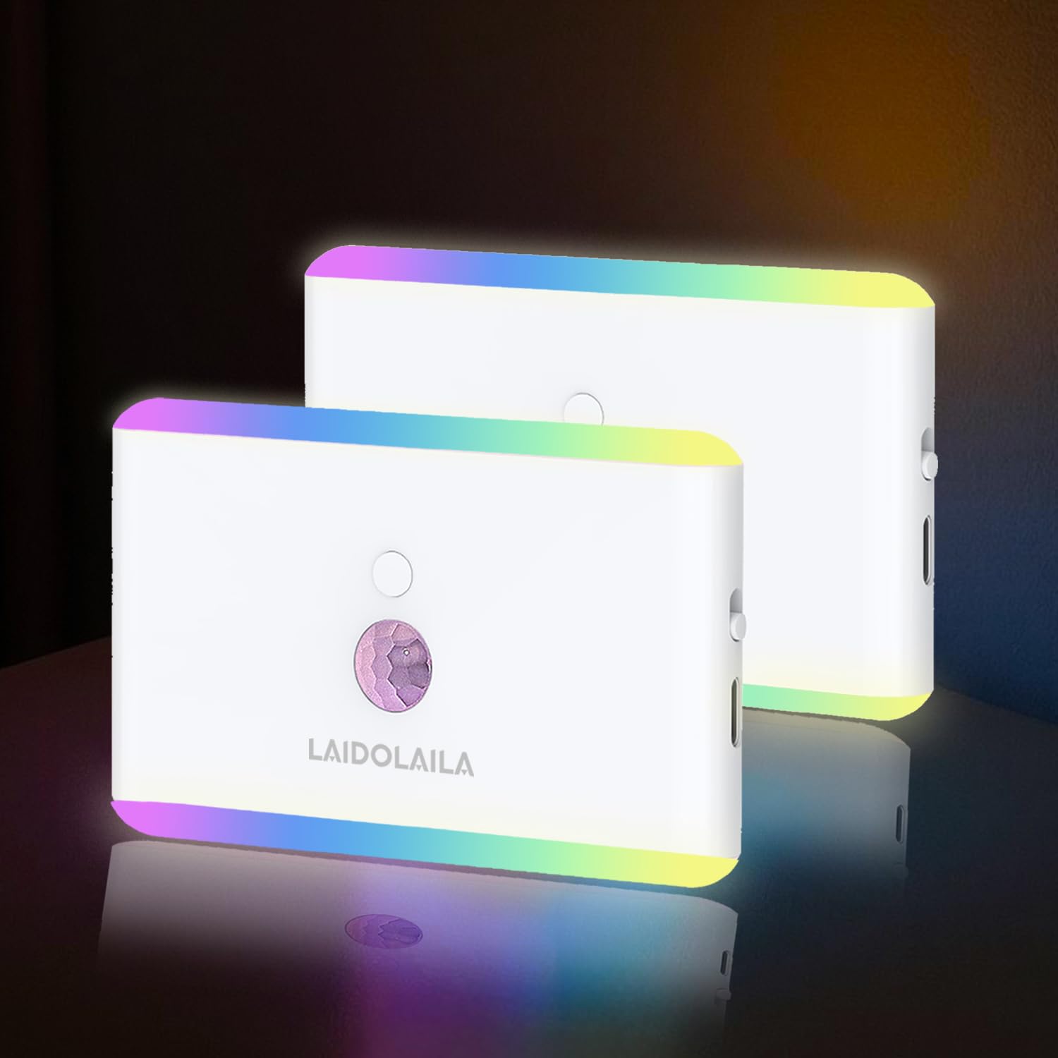 2-Pack Motion Sensor Night Light - Cruise Approved, Magnetic & Rechargeable with USB, RGB Color-Changing Modes, LED Auto Nightli