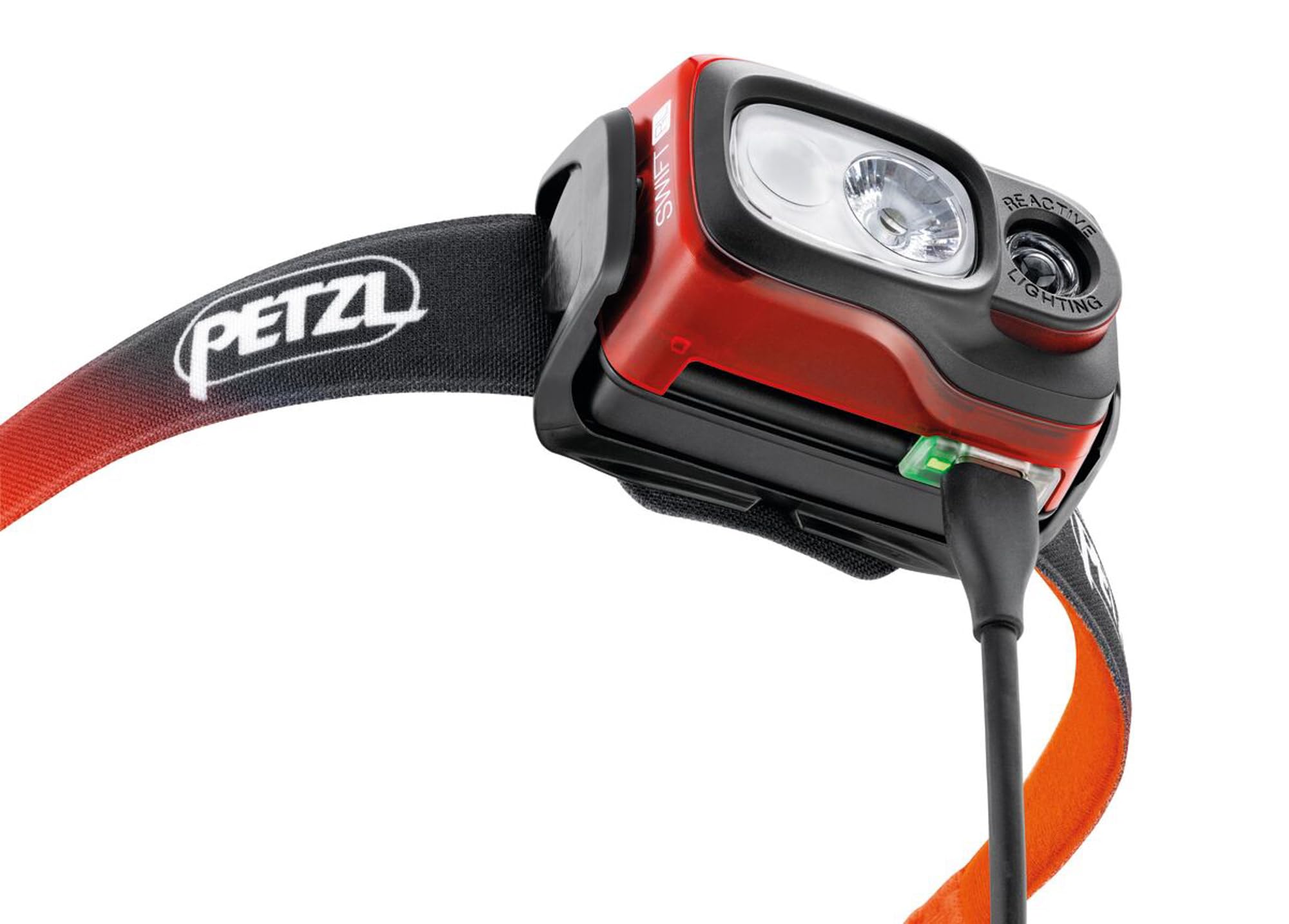 PETZL Swift RL Headlamp, 1100 Lumens, Reactive Lighting, One Size, Orange, Model E095BB01