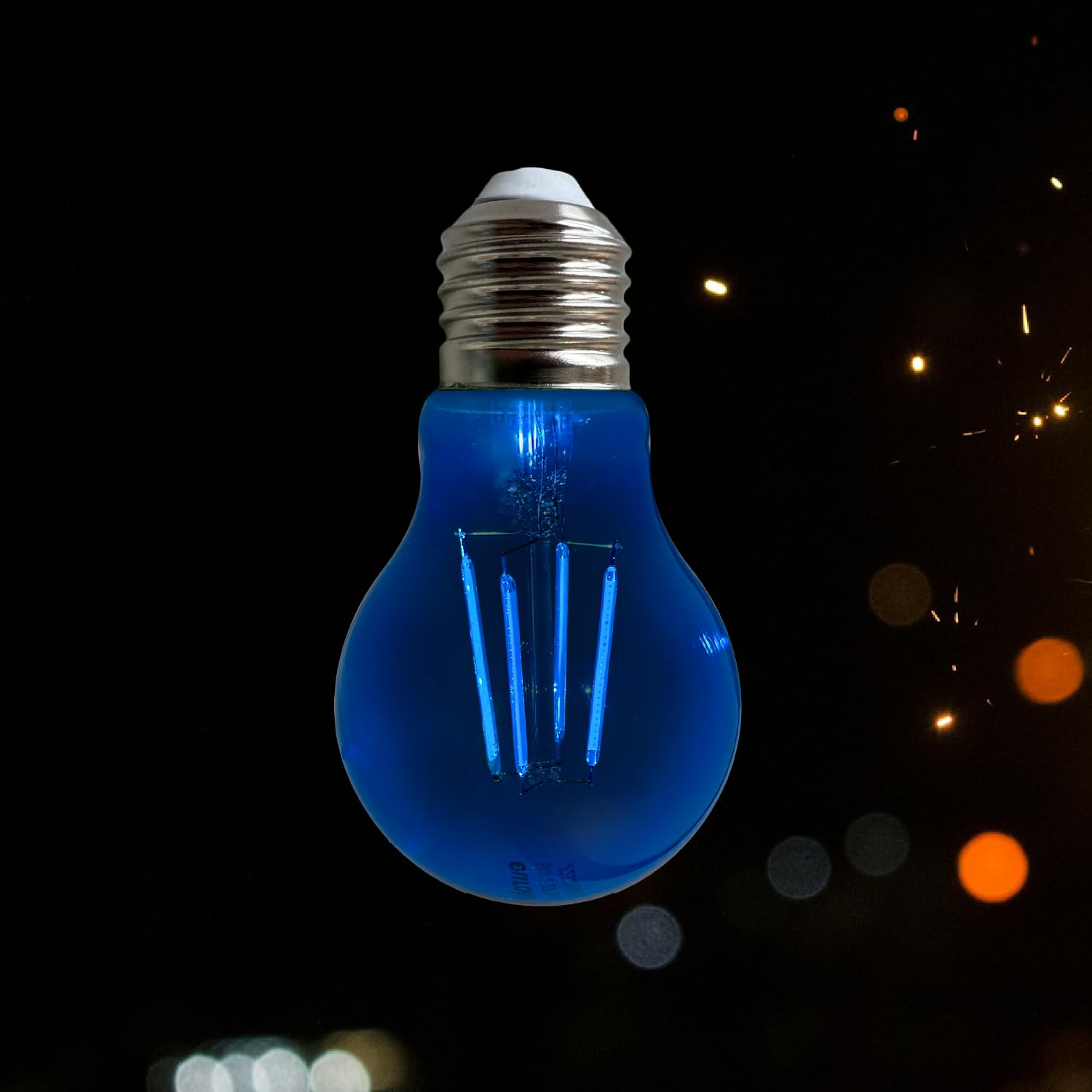 Whfialux A19 Edison Led Blue Filament Light Bulbs, 4W, Blue Colored Glass, E26 Base, Indoor, Outdoor, Porch, Decoration, Party,