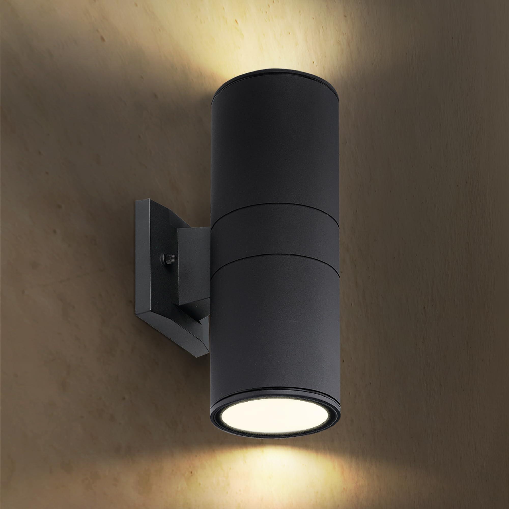 ASD Outdoor Wall Light Fixture | 2 Light Dusk to Dawn | Durable Aluminum | Black | Model A-OCLR-2A-BK