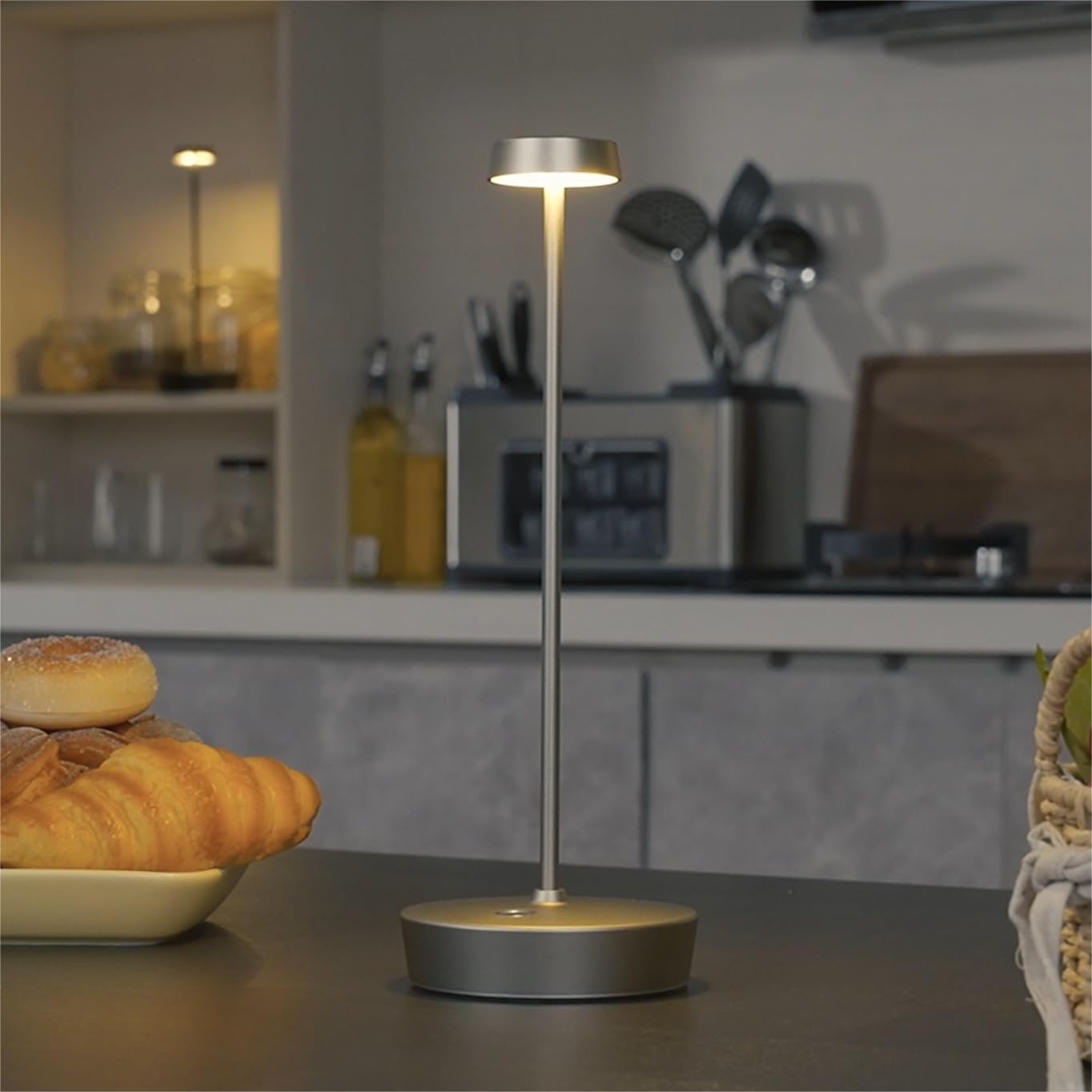 Sikevht Cordless Led Table Lamp 2Pack - Rechargeable, Dimmable, Portable Metal Light For Indoor/Outdoor