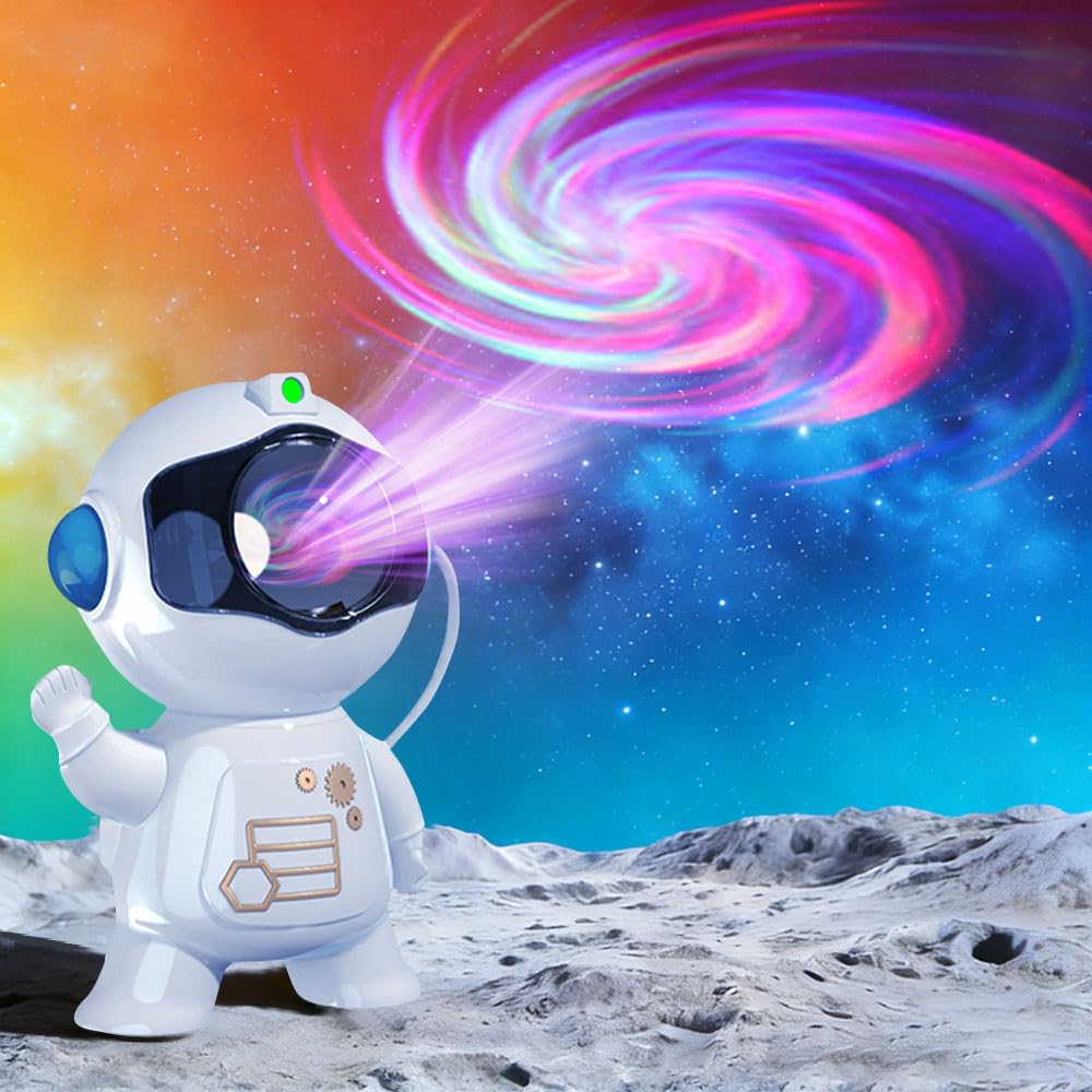 Astronaut Galaxy Projector, 8 Modes Starry Night Light with Remote Control, 360 Adjustable Magnetic Head, 5W LED Nebula Lamp for