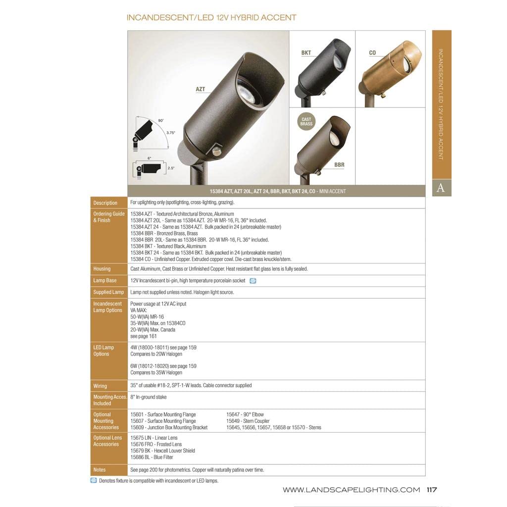 Kichler 15384Bkt Accent 1-Light 12V, Textured Black