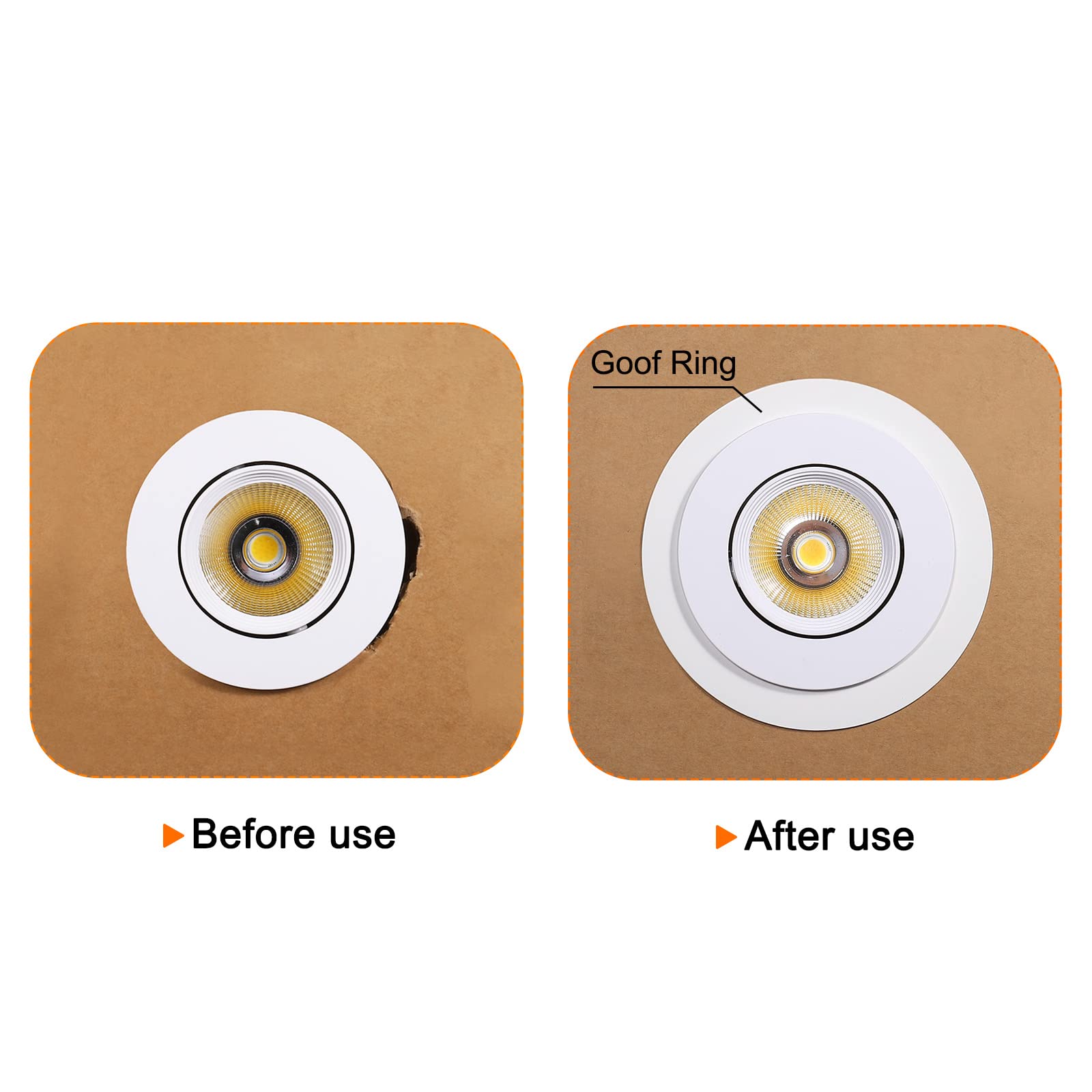 Patikil 1.38 Id 2.6 Od Light Trim Ring  White Goof Ring Matte Circular Light Cover Lighting Fixture For Ceiling Wall Recessed Can Downlights