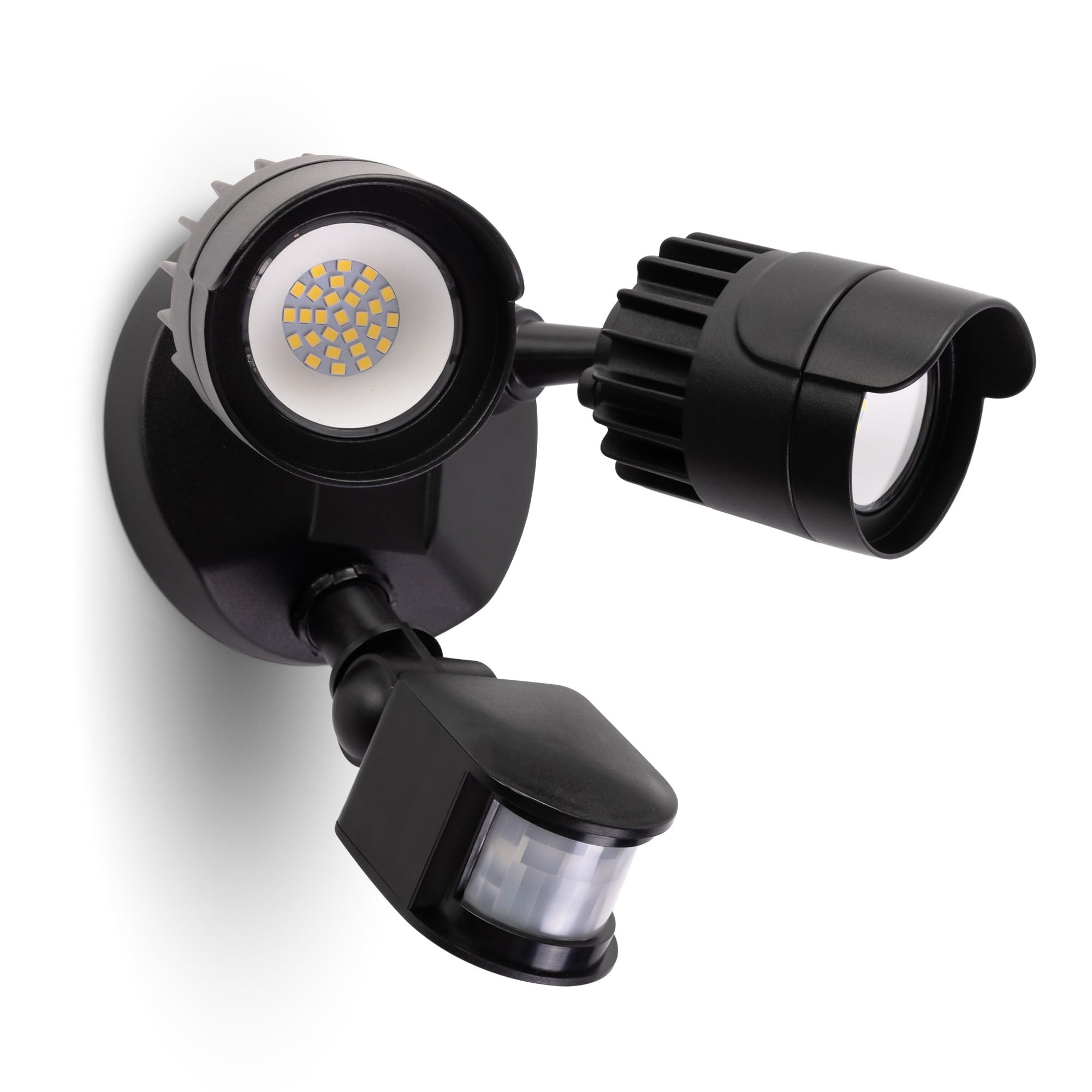 LUXFLY LED Motion Sensor Outdoor Lights, 34W 3500LM 5000K Daylight, IP65 Waterproof Security Lights, 2 Head Motion Detected Floo