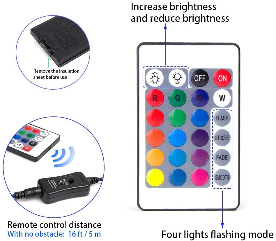 Color Changing Spotlights, Underwater LED Pond Lights, IP68 Waterproof RGB Colored Memory Dimmable Yard Spot Lights for Outdoor