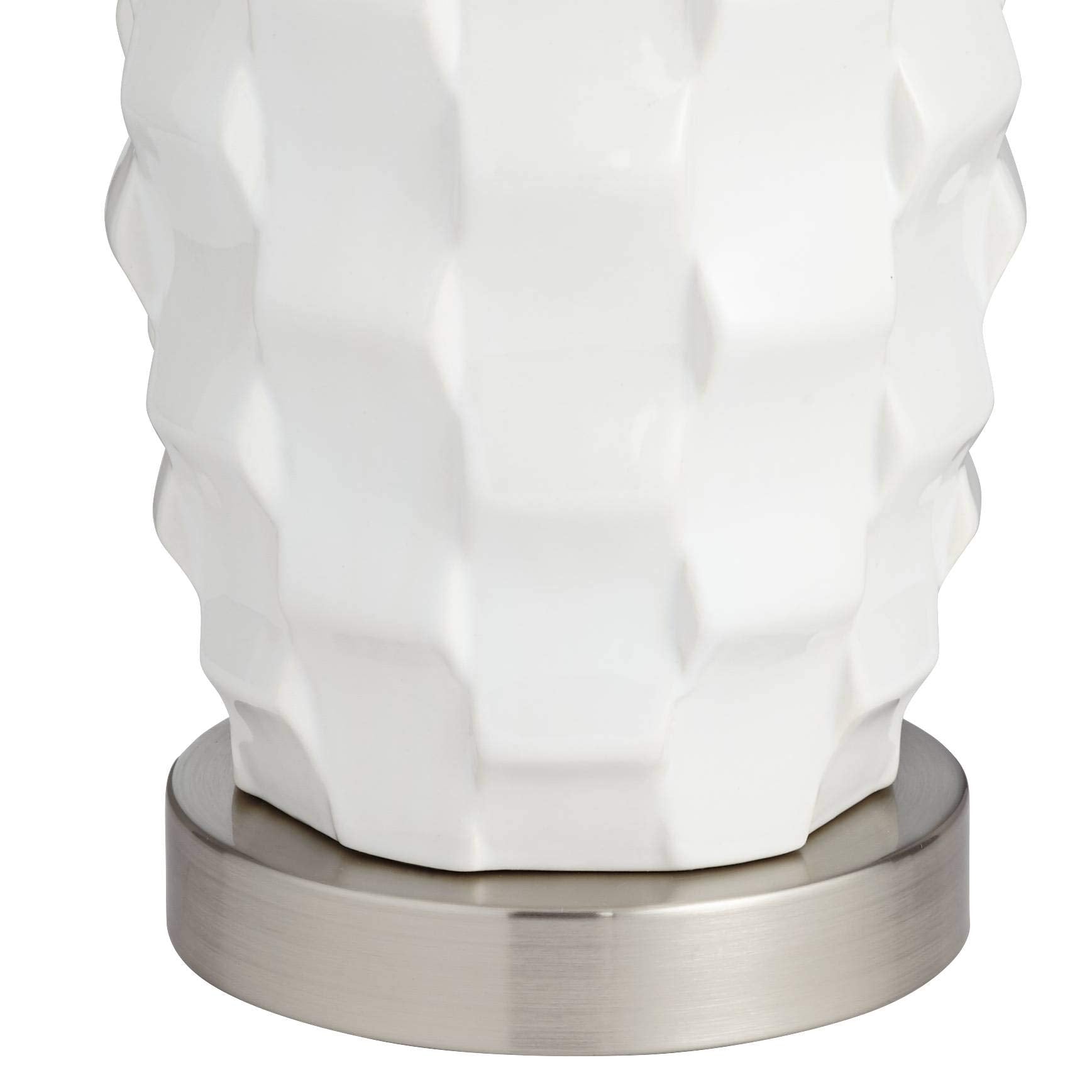 360 Lighting Accent Table Lamps Set of 2, 24.5in High, White Ceramic with Hardback Shade, Model 79G37