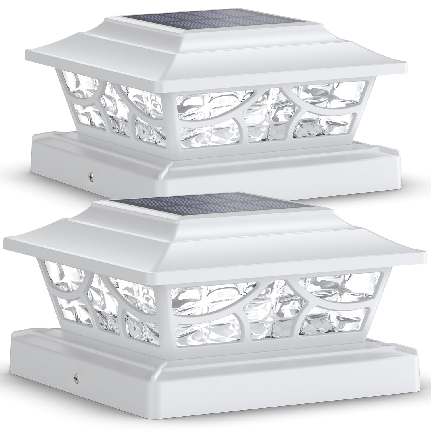 SIEDiNLAR Solar Post Lights Outdoor 4 Modes Deck Fence Post Cap Light for 4x4 5x5 6x6 Wooden Vinyl Posts Patio Garden Decor, War