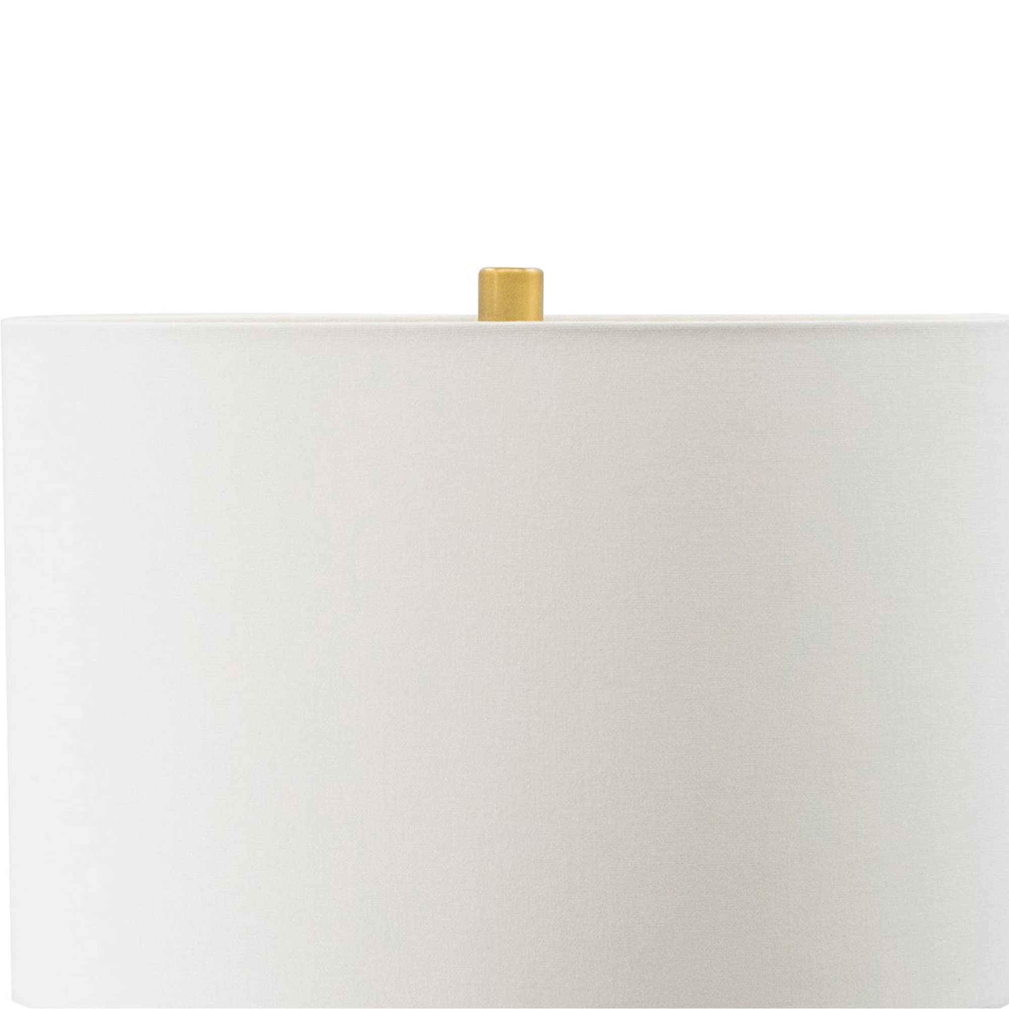 Benzara 30 Inch Table Lamp, Modern Drum Shade, Cement & Brass Base, White Gray Color, Model BM285323